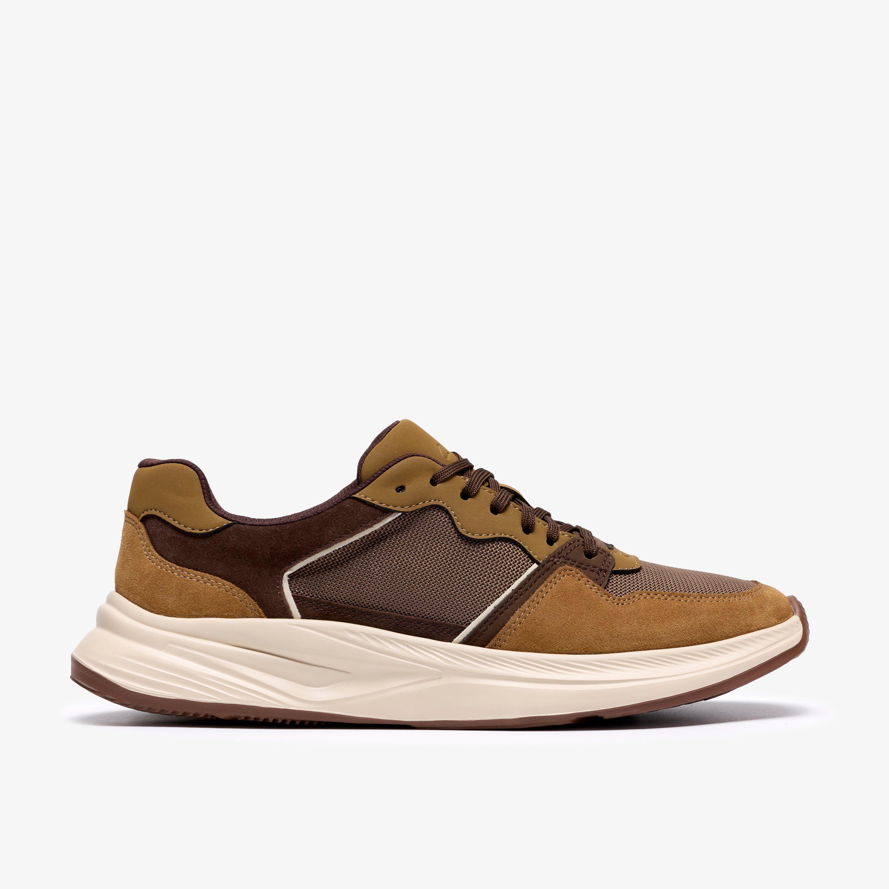 Portmead Lace Khaki Combination Trainers Lace Up, view 1 of 6