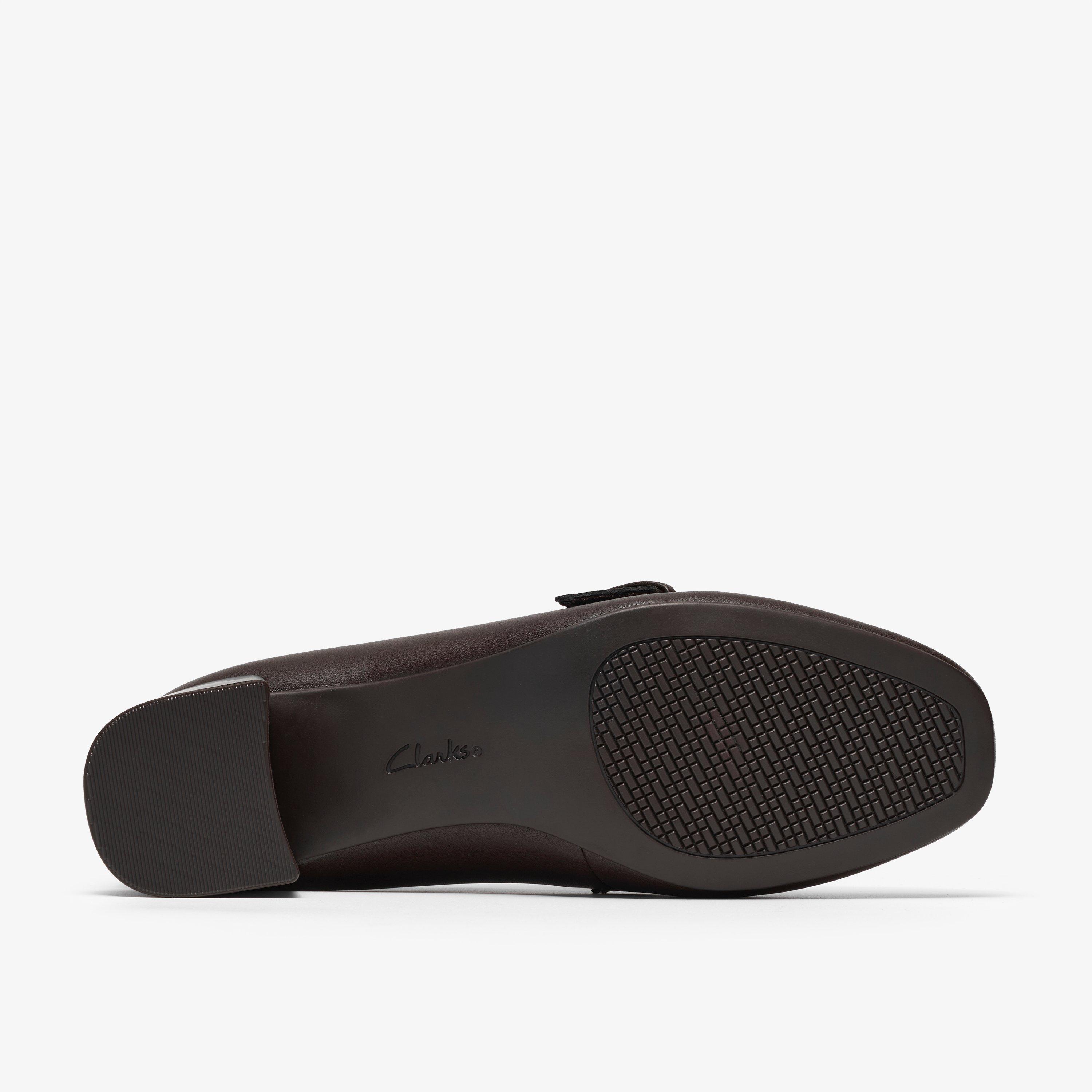 Iridessa Wish Dark Brown Heels Court Shoes Slip Ons, view 3 of 6