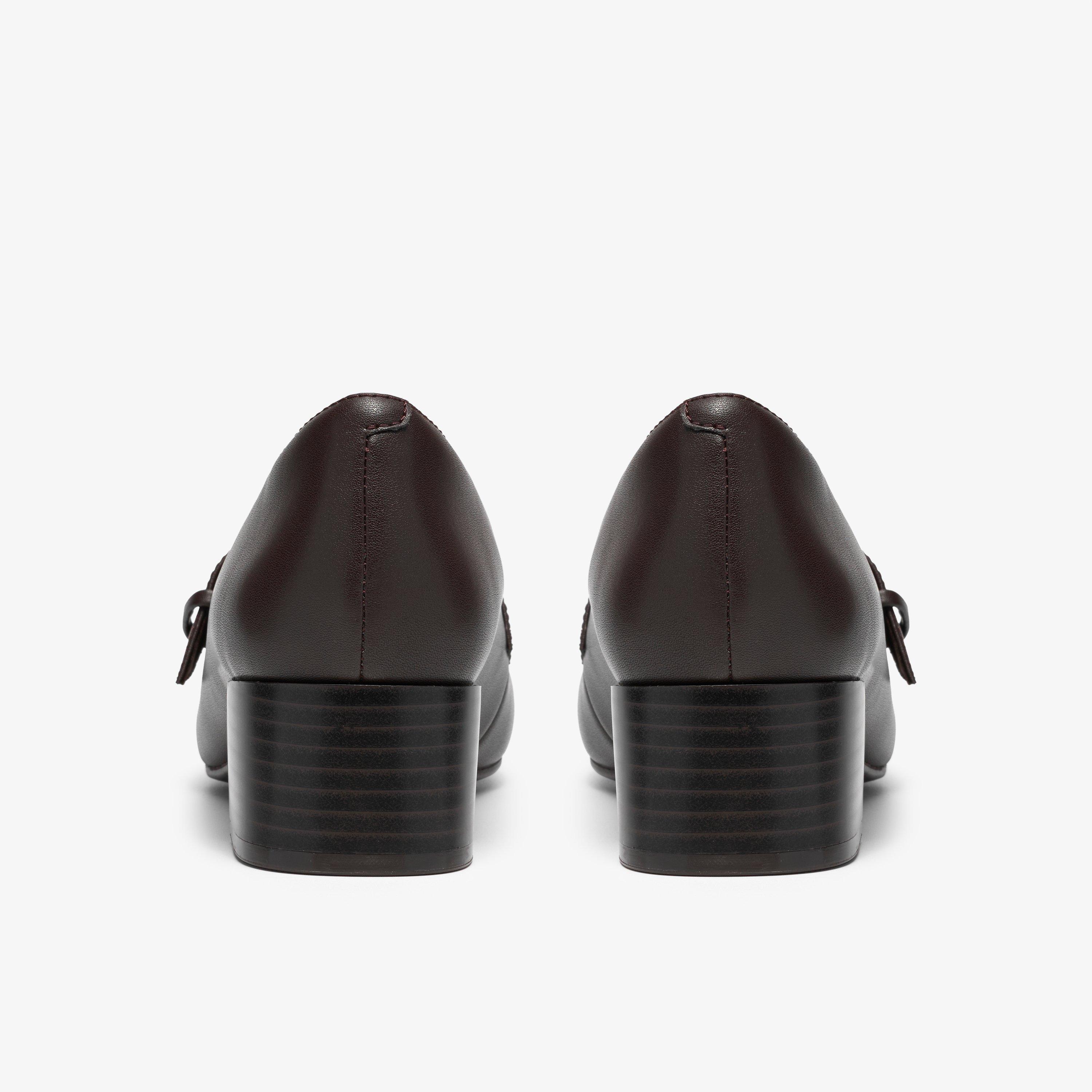Iridessa Wish Dark Brown Heels Court Shoes Slip Ons, view 5 of 6