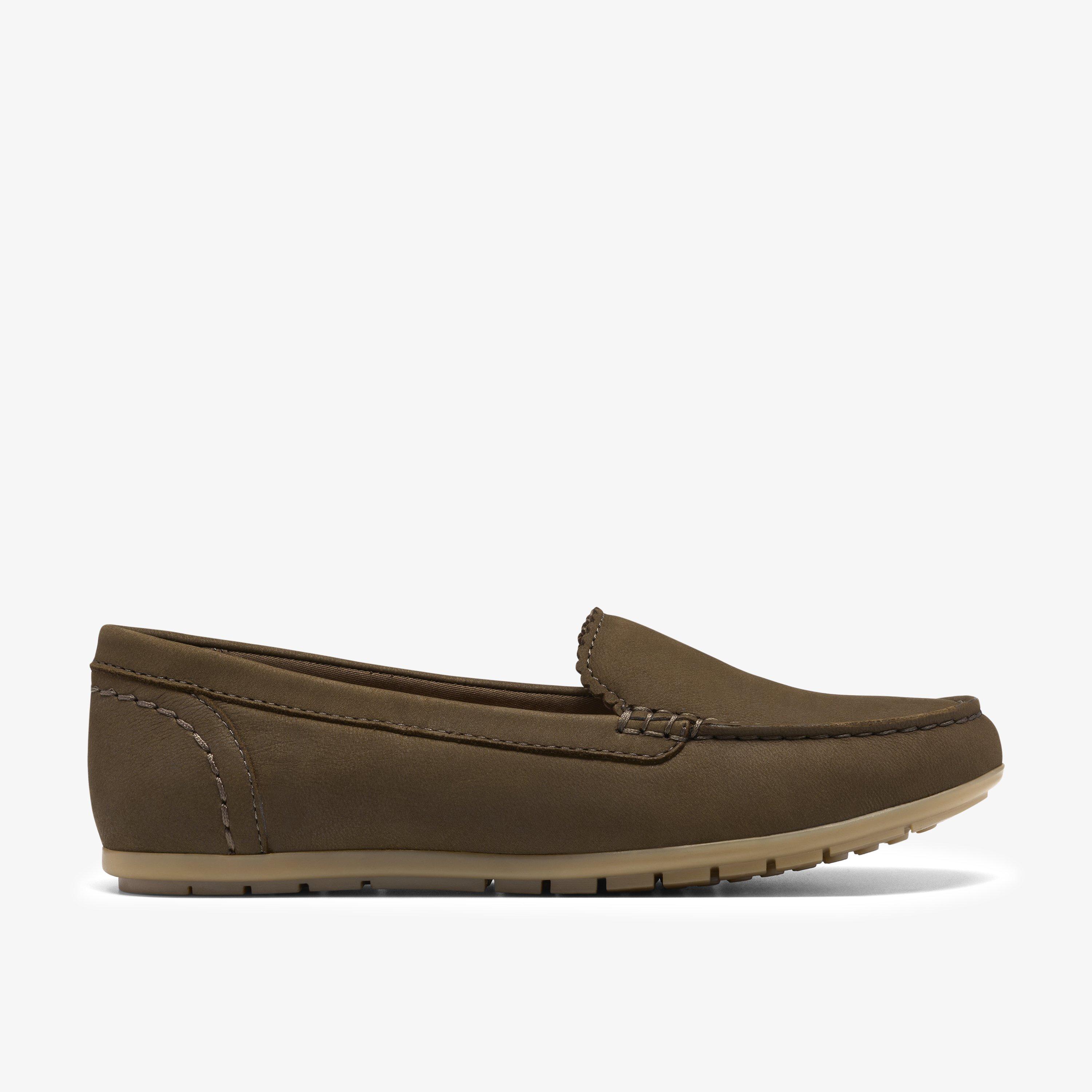 Elliotte Step Olive Nubuck Moccasins Slip Ons Loafers, view 1 of 6