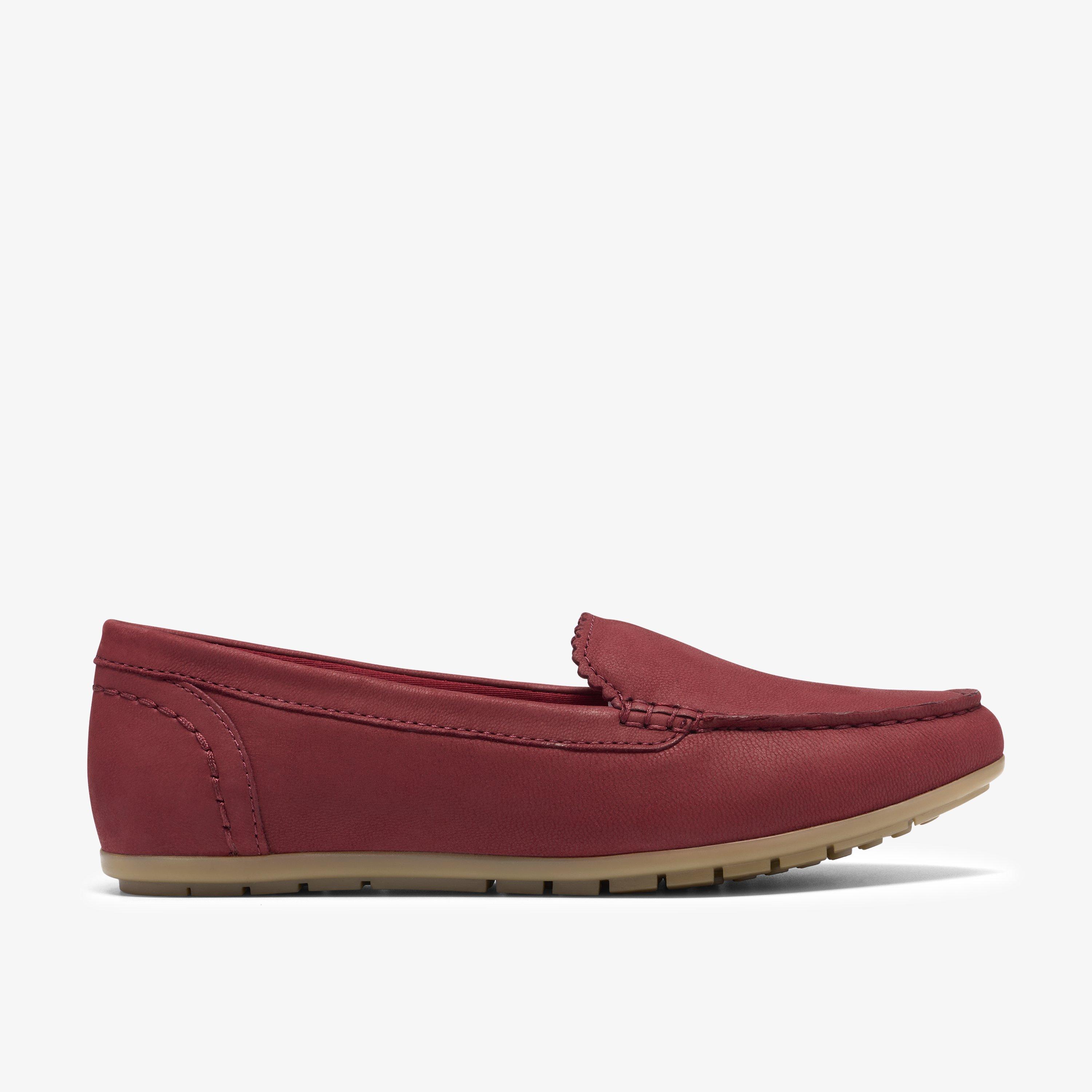Elliotte Step Red Nubuck Moccasins Slip Ons Loafers, view 1 of 6