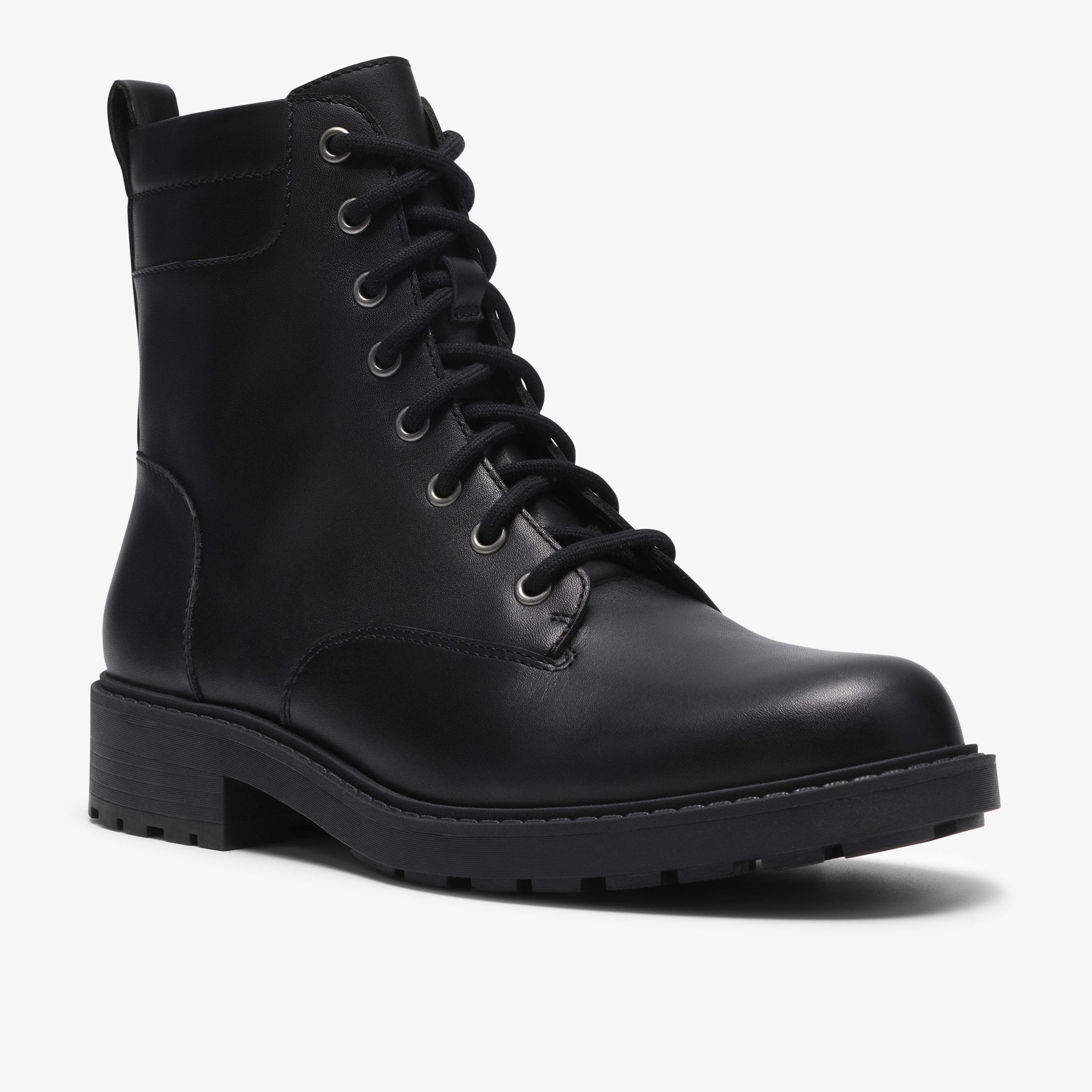 Orinoco 2 Sky Black Leather Ankle Boots, view 4 of 6