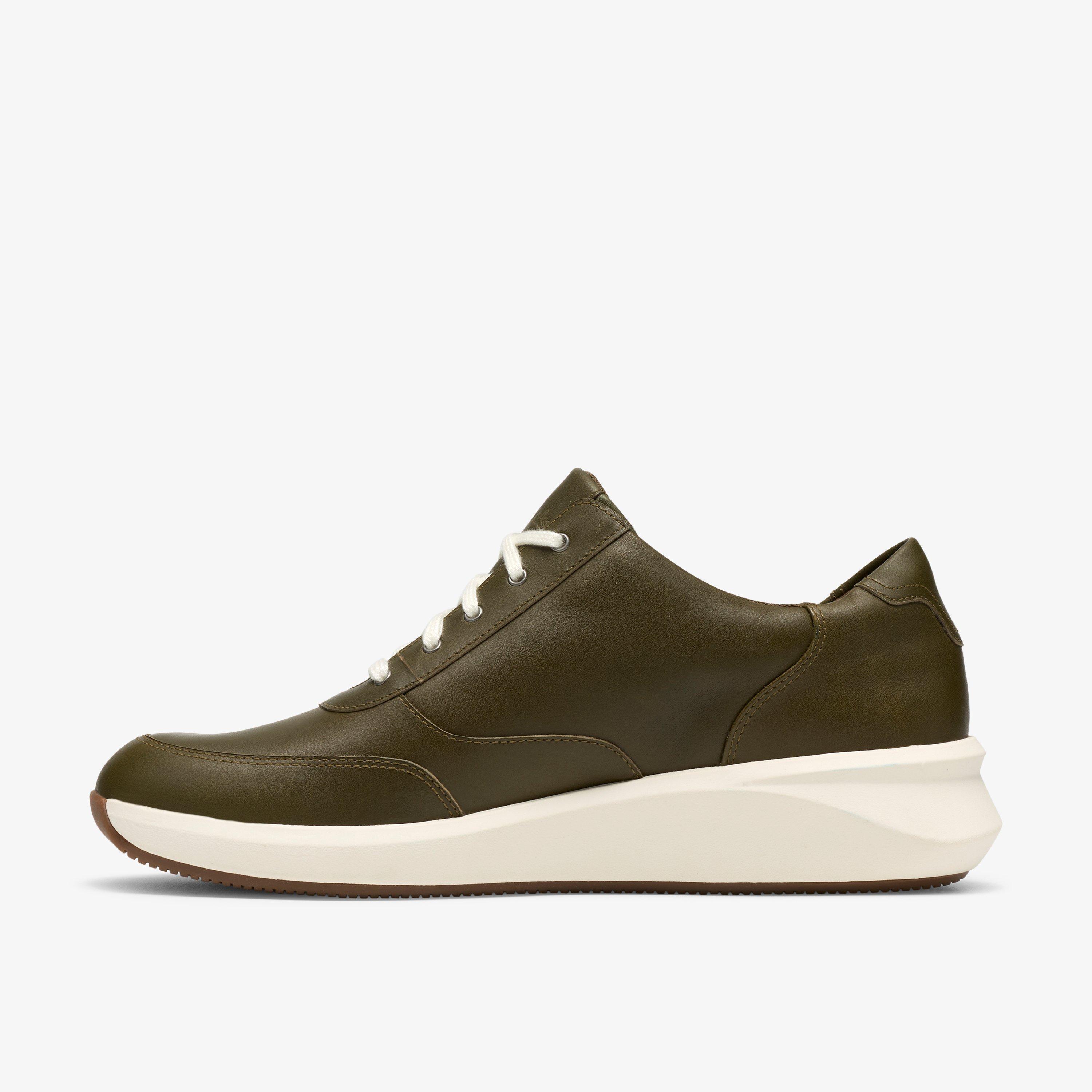 Un Rio Zip Olive Leather Trainers, view 2 of 6