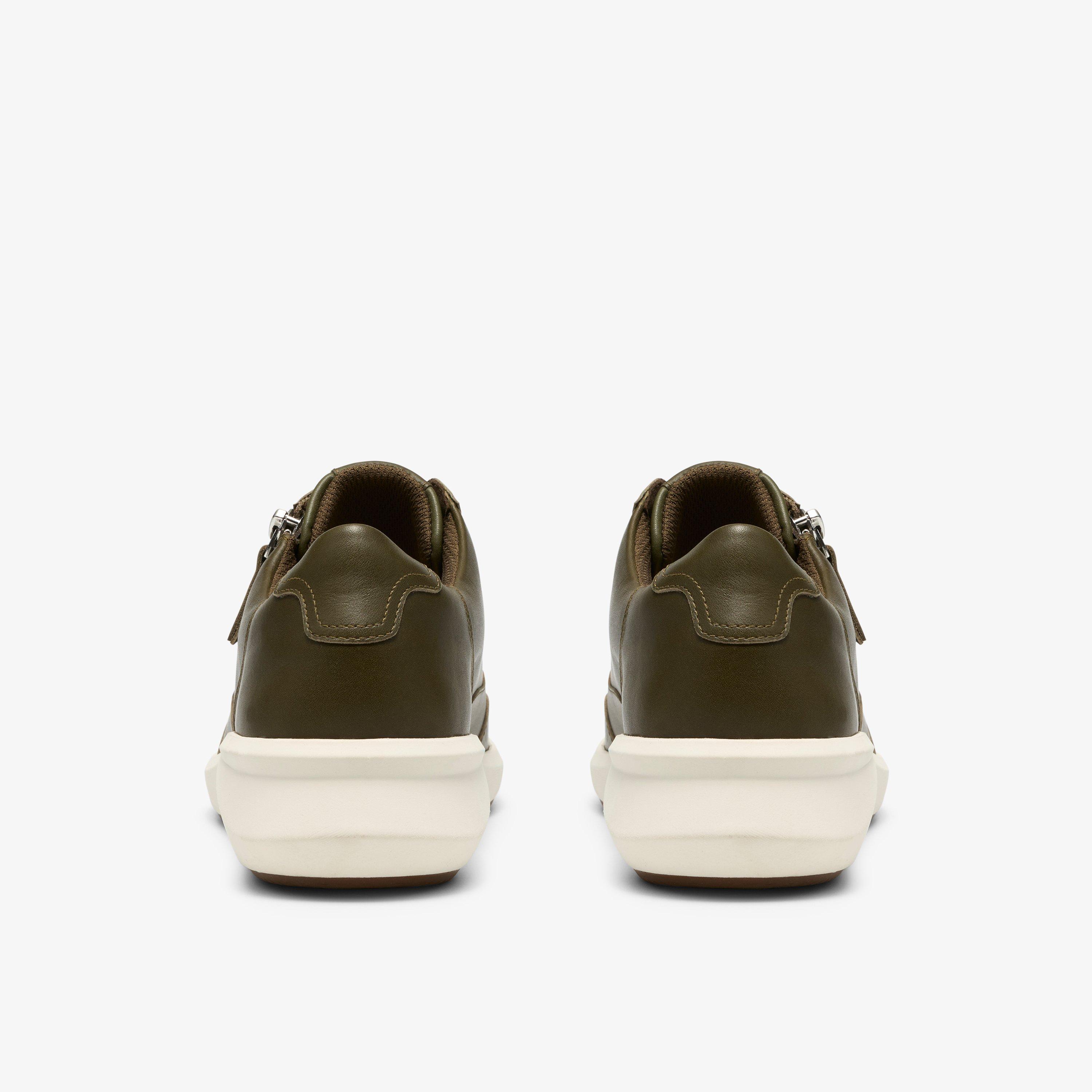 Un Rio Zip Olive Leather Trainers, view 5 of 6