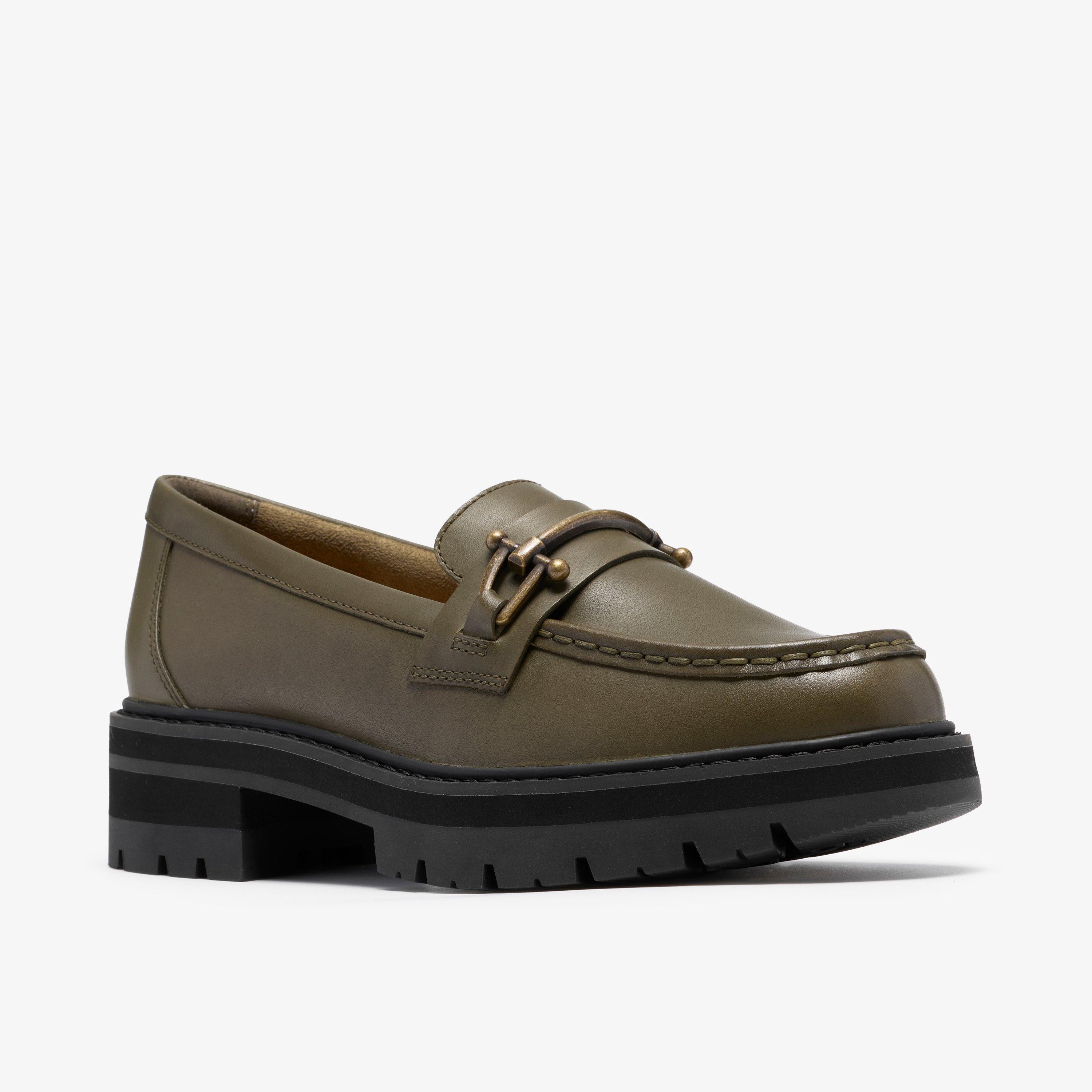 Orianna Bit Olive Leather Loafers, view 4 of 6