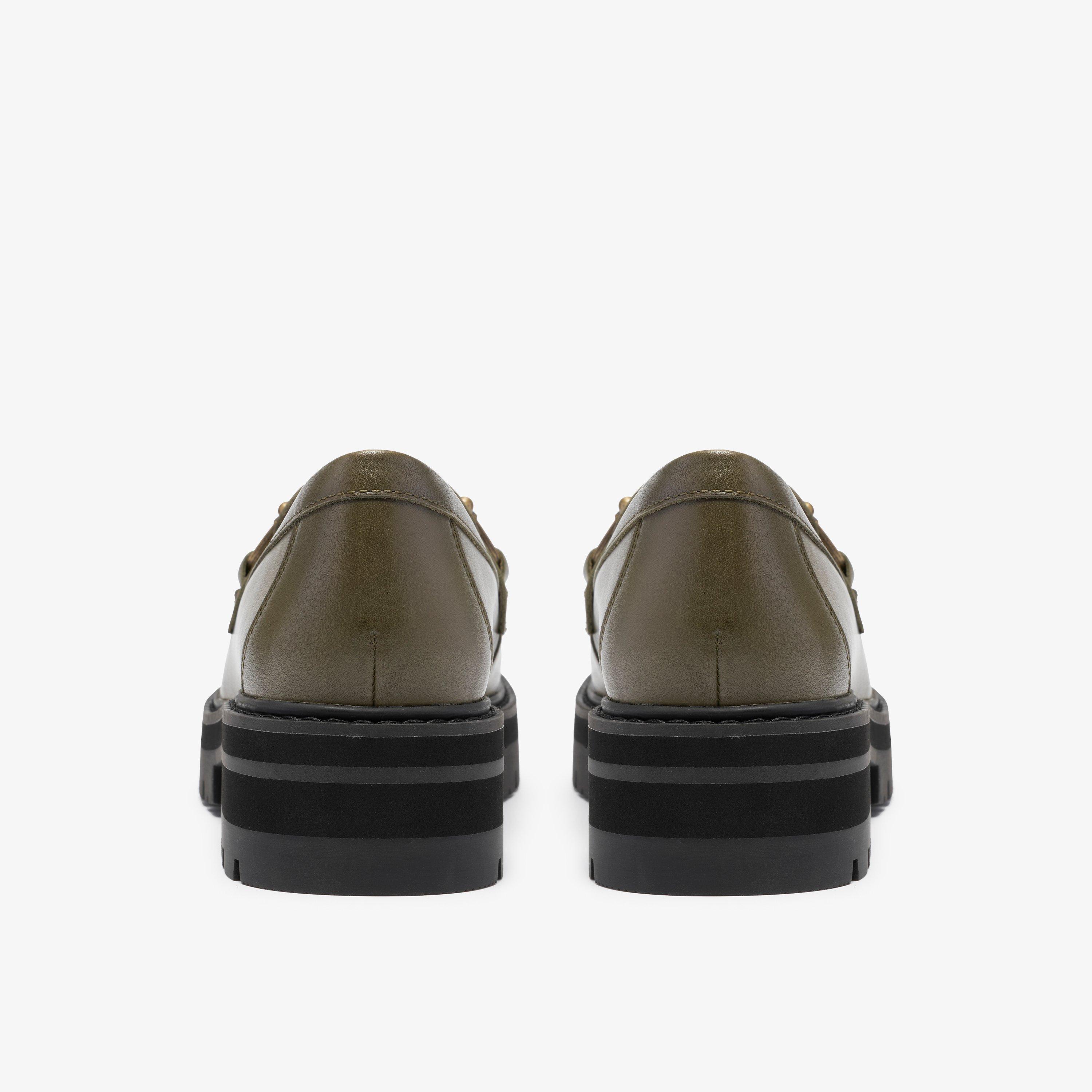 Orianna Bit Olive Leather Loafers, view 5 of 6