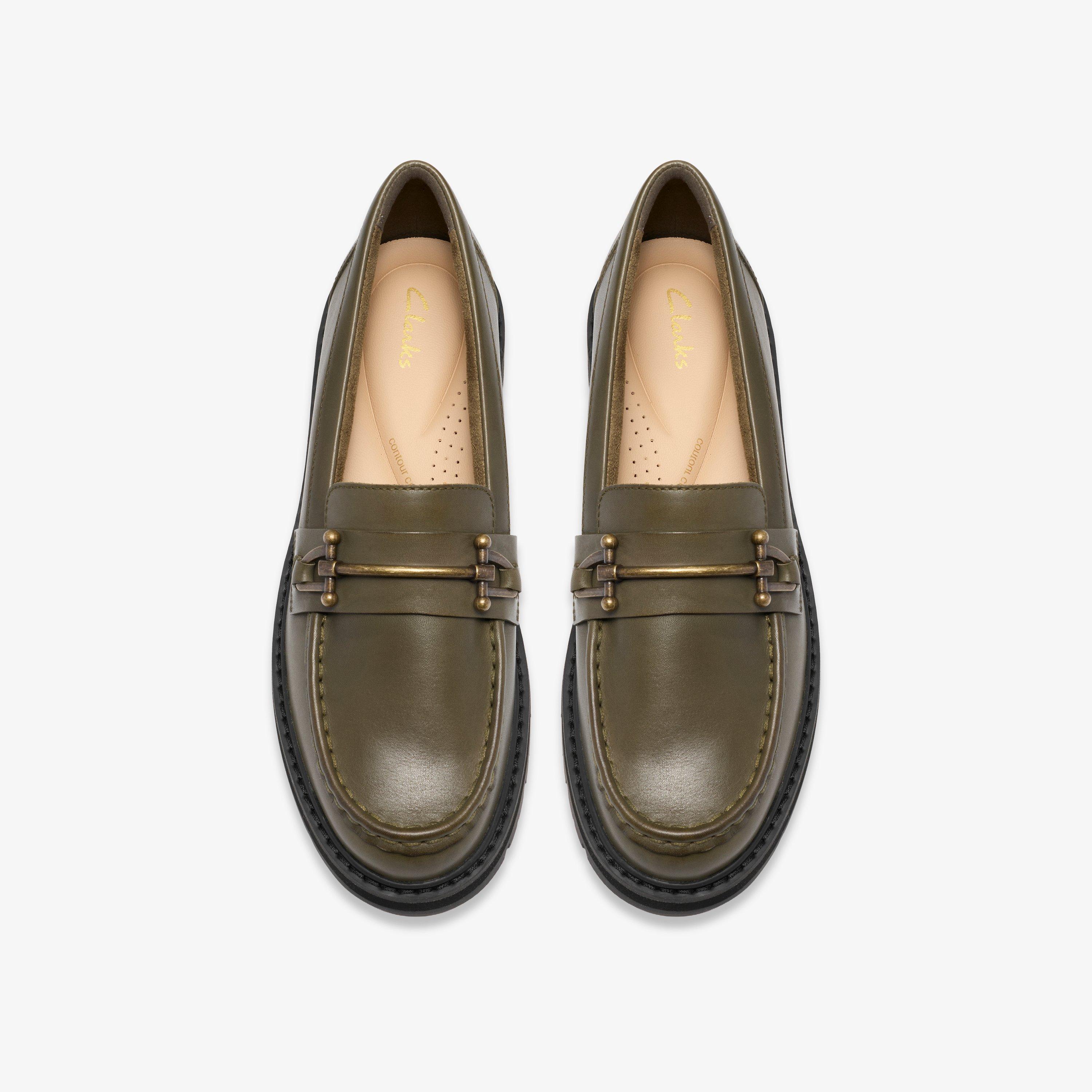 Orianna Bit Olive Leather Loafers, view 6 of 6