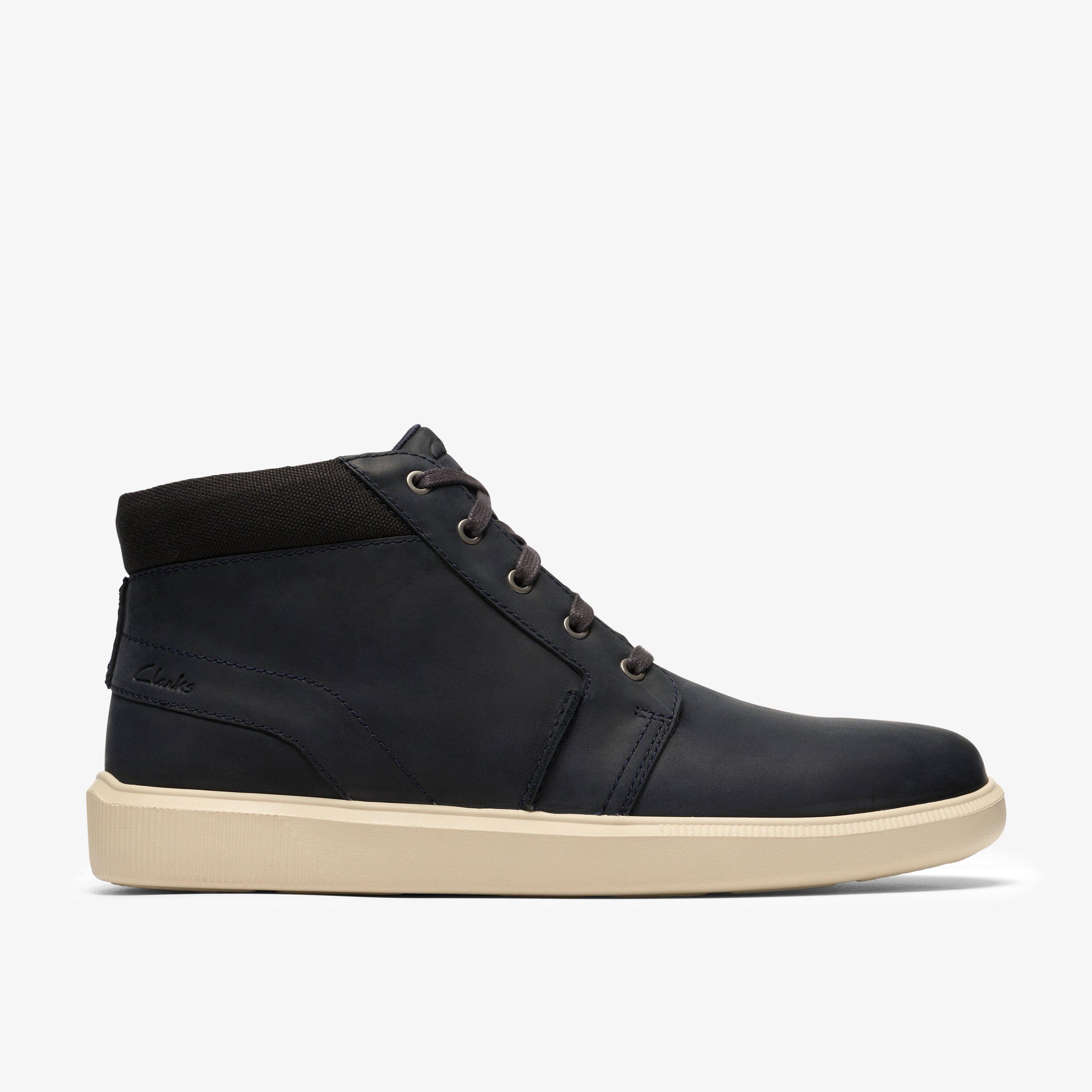 Brodin Mid Dunkelblaues Leder Stiefeletten Schnürschuhe, view 1 of 6