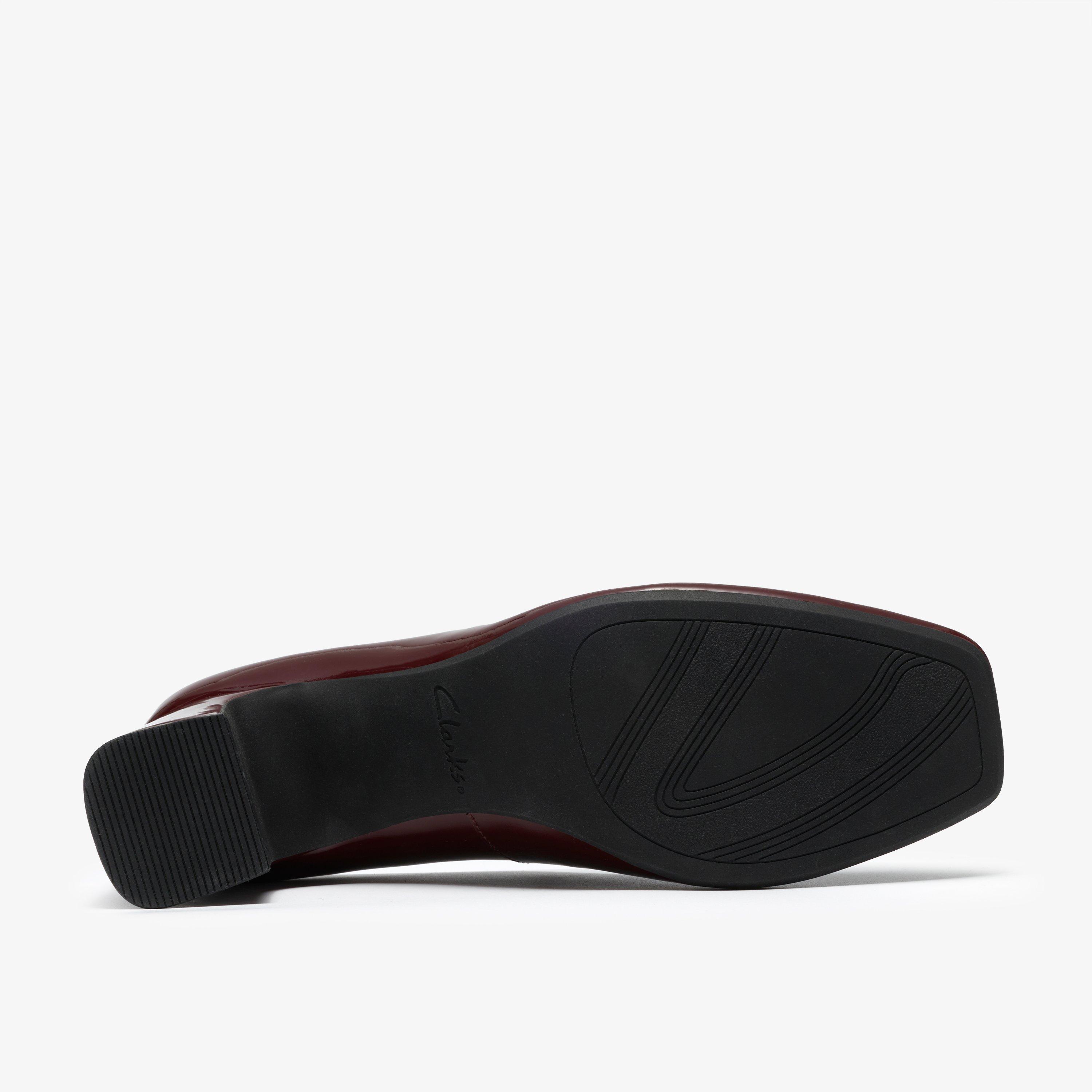 Fernie Lane Burgundy Patent Court Shoes Slip Ons Heels, view 3 of 6