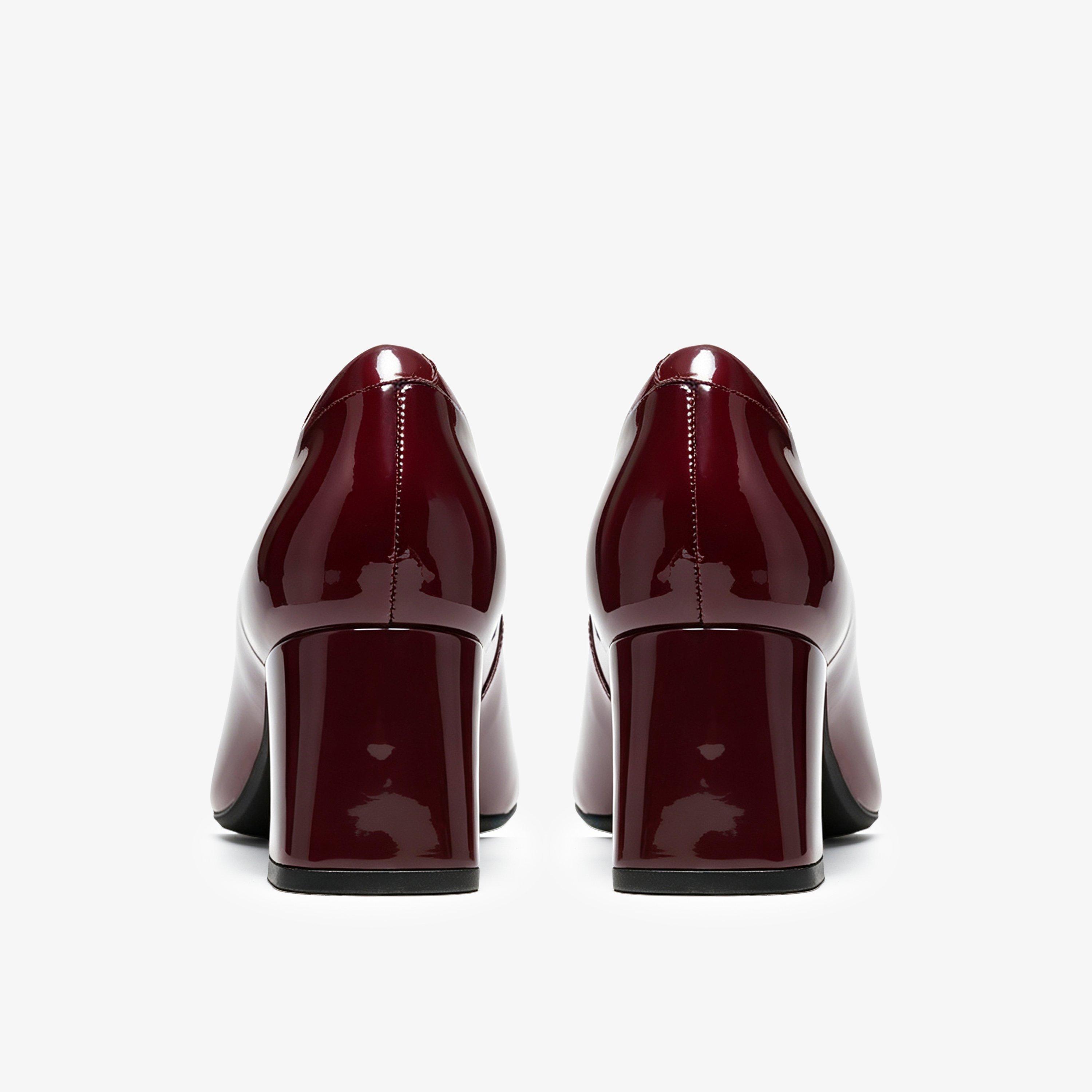 Fernie Lane Burgundy Patent Court Shoes Slip Ons Heels, view 5 of 6