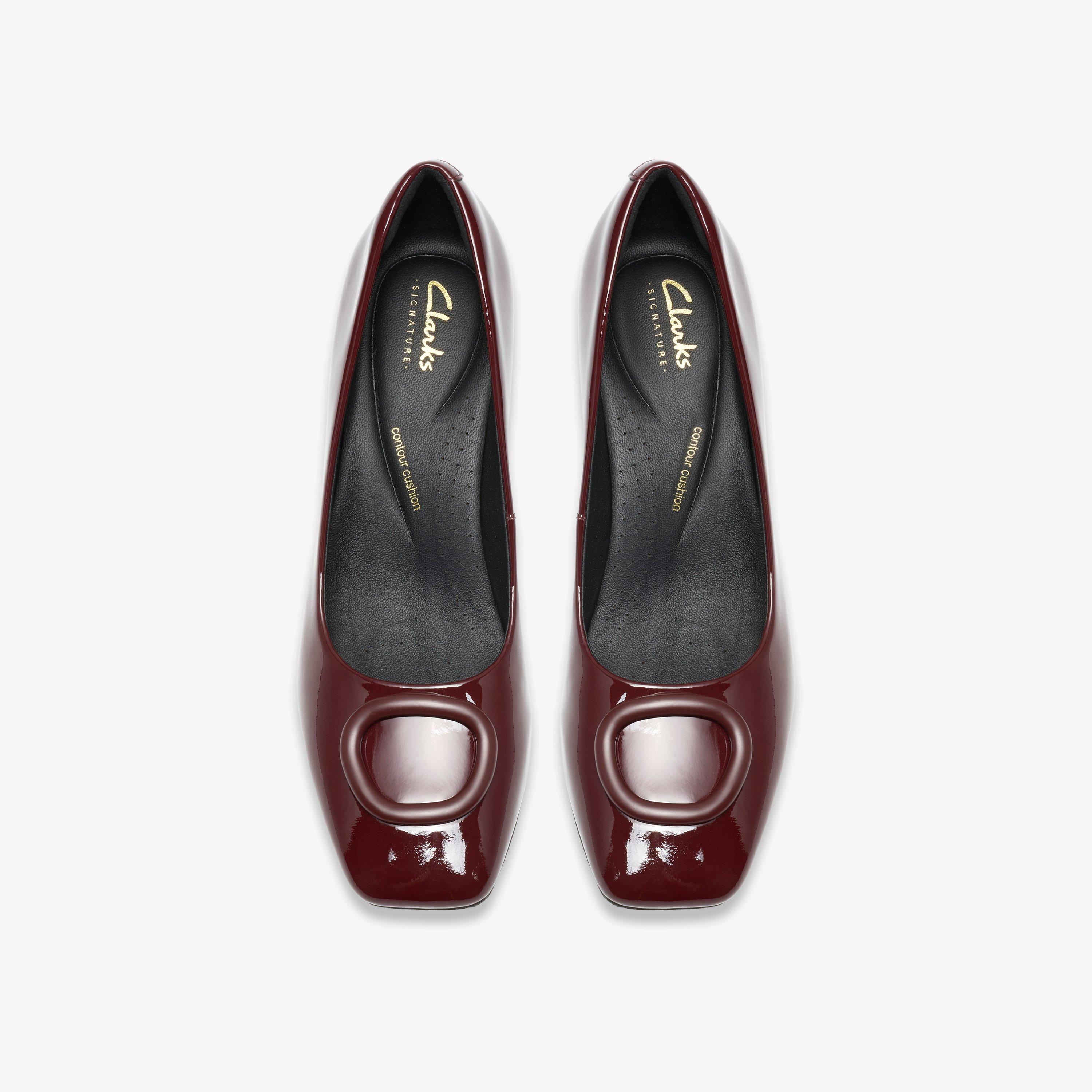 Fernie Lane Burgundy Patent Court Shoes Slip Ons Heels, view 6 of 6