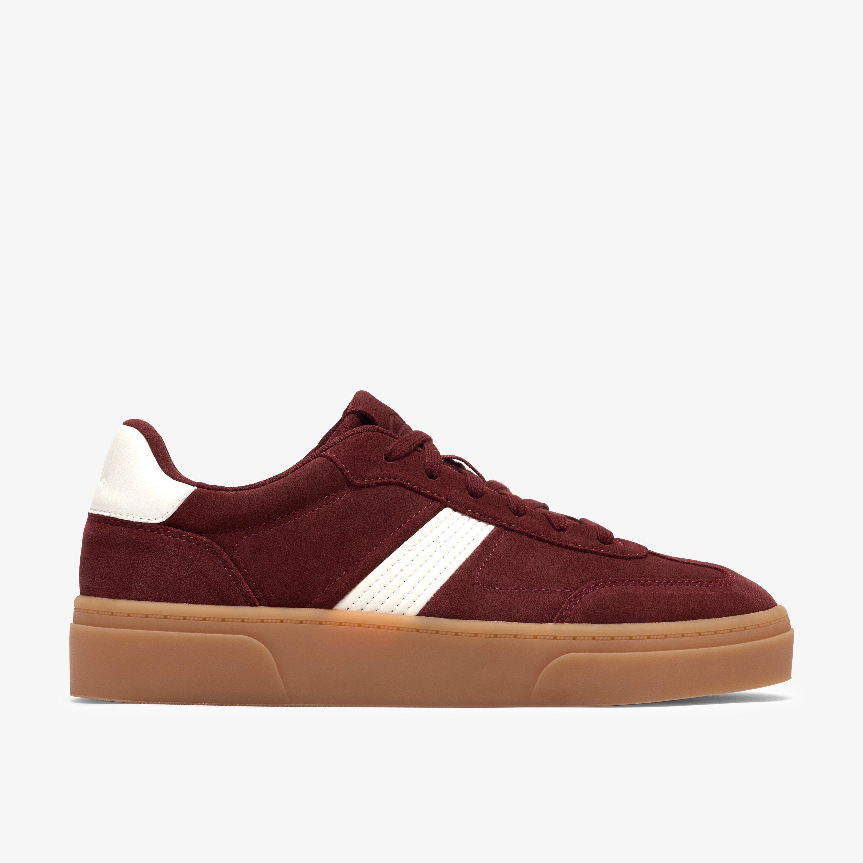 Oniro Run Burgundy Suede Trainers Lace Up, view 1 of 6