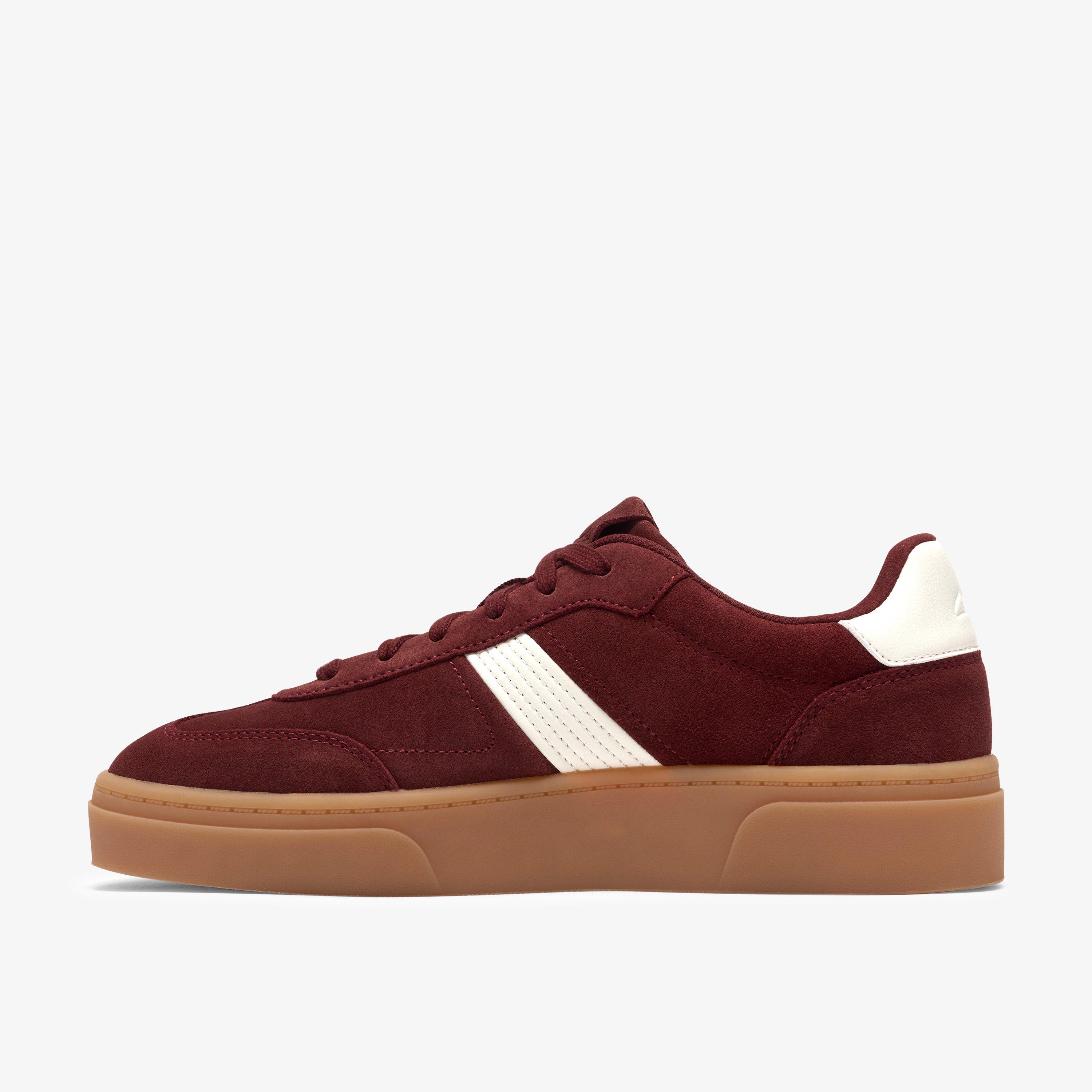 Oniro Run Burgundy Suede Trainers Lace Up, view 2 of 6