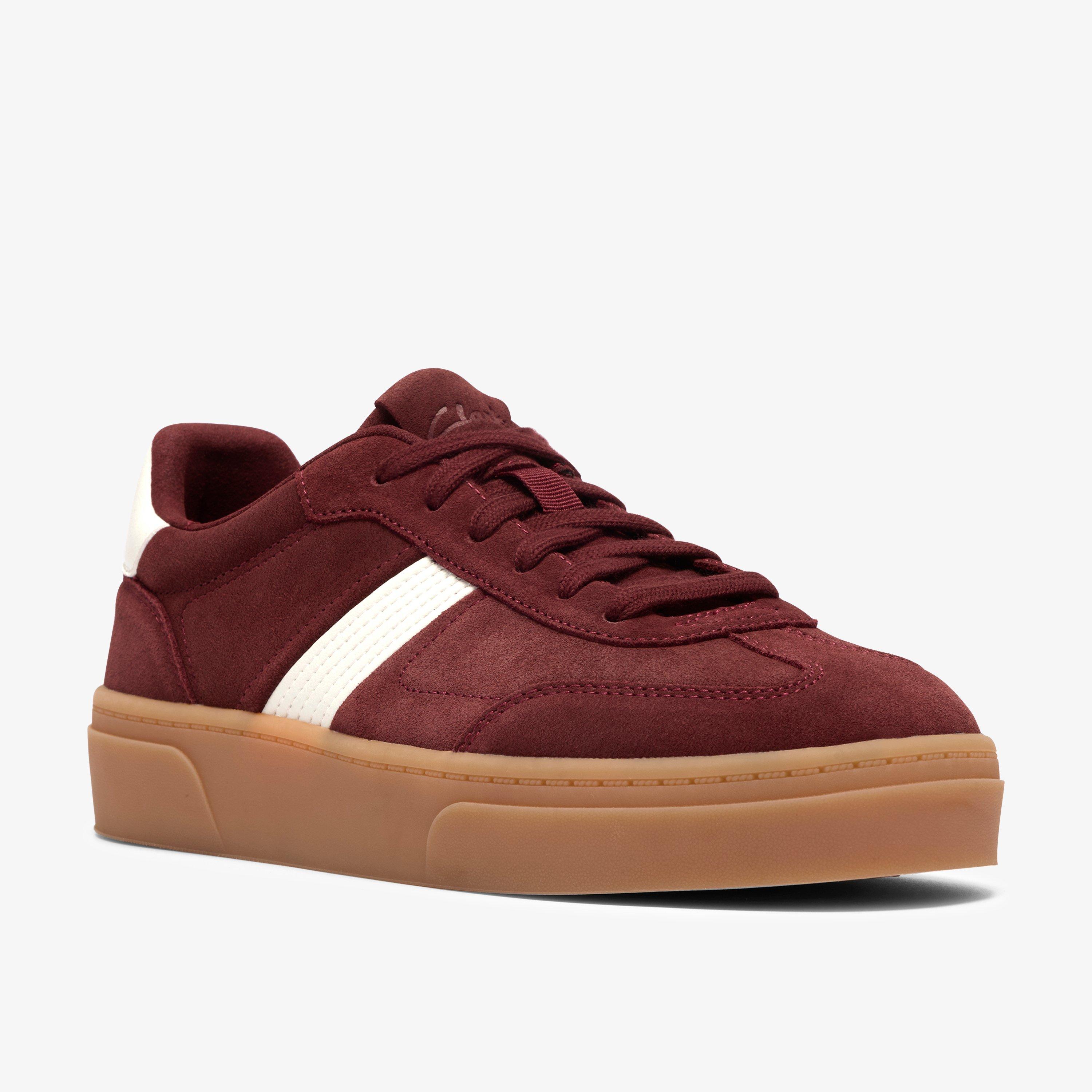 Oniro Run Burgundy Suede Trainers Lace Up, view 4 of 6