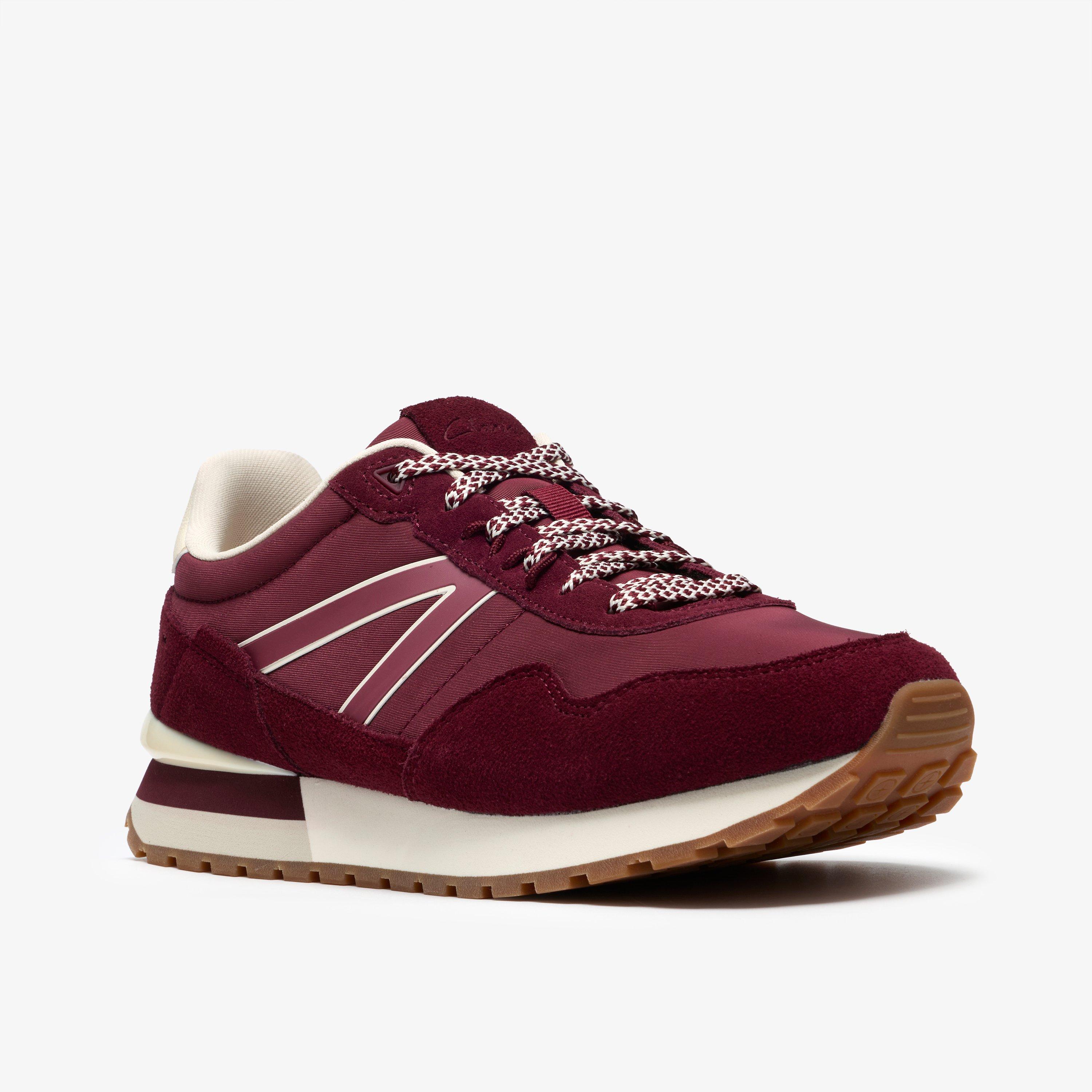 Virella Walk Burgundy Combination Trainers Lace Up, view 4 of 6