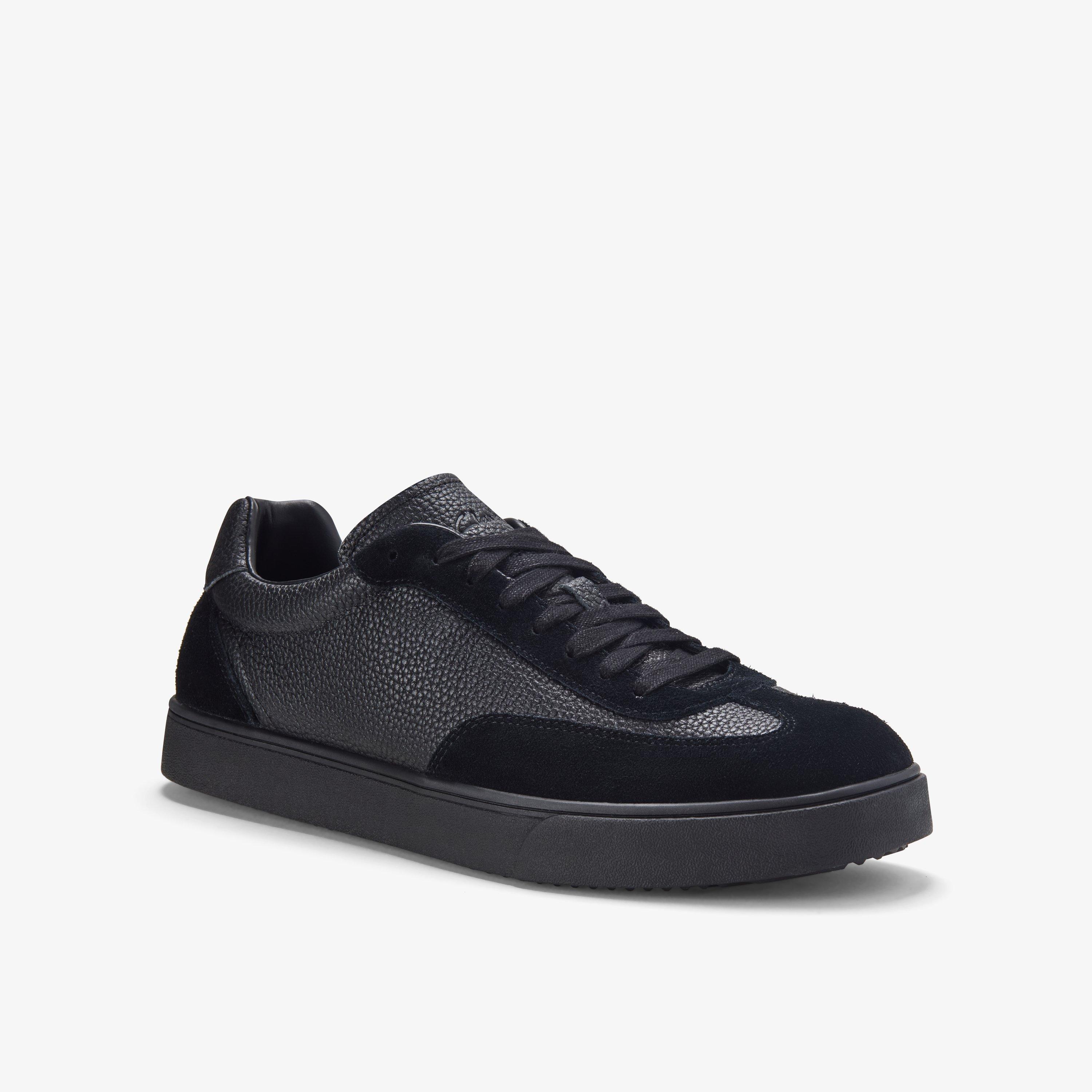 Lydford Tie Black Leather Trainers Lace Up, view 5 of 6