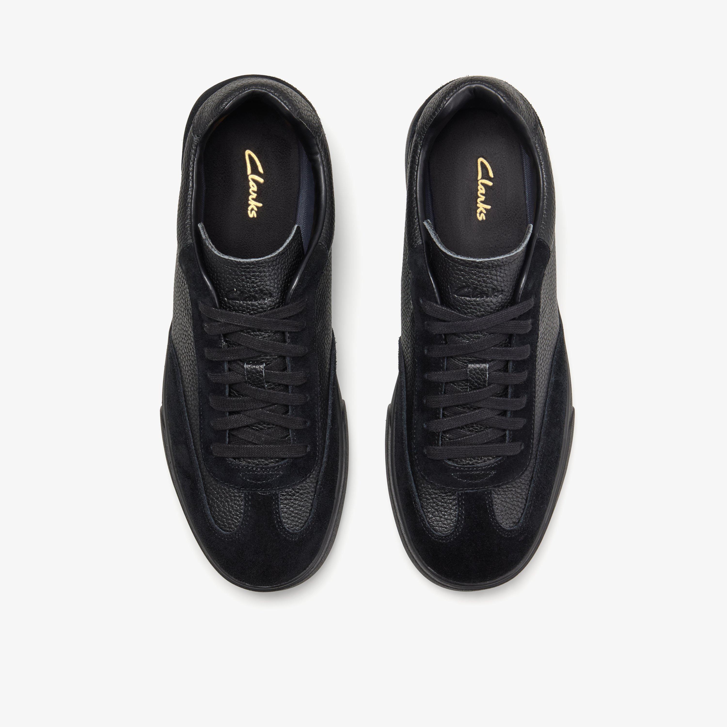 Lydford Tie Black Leather Trainers Lace Up, view 6 of 6
