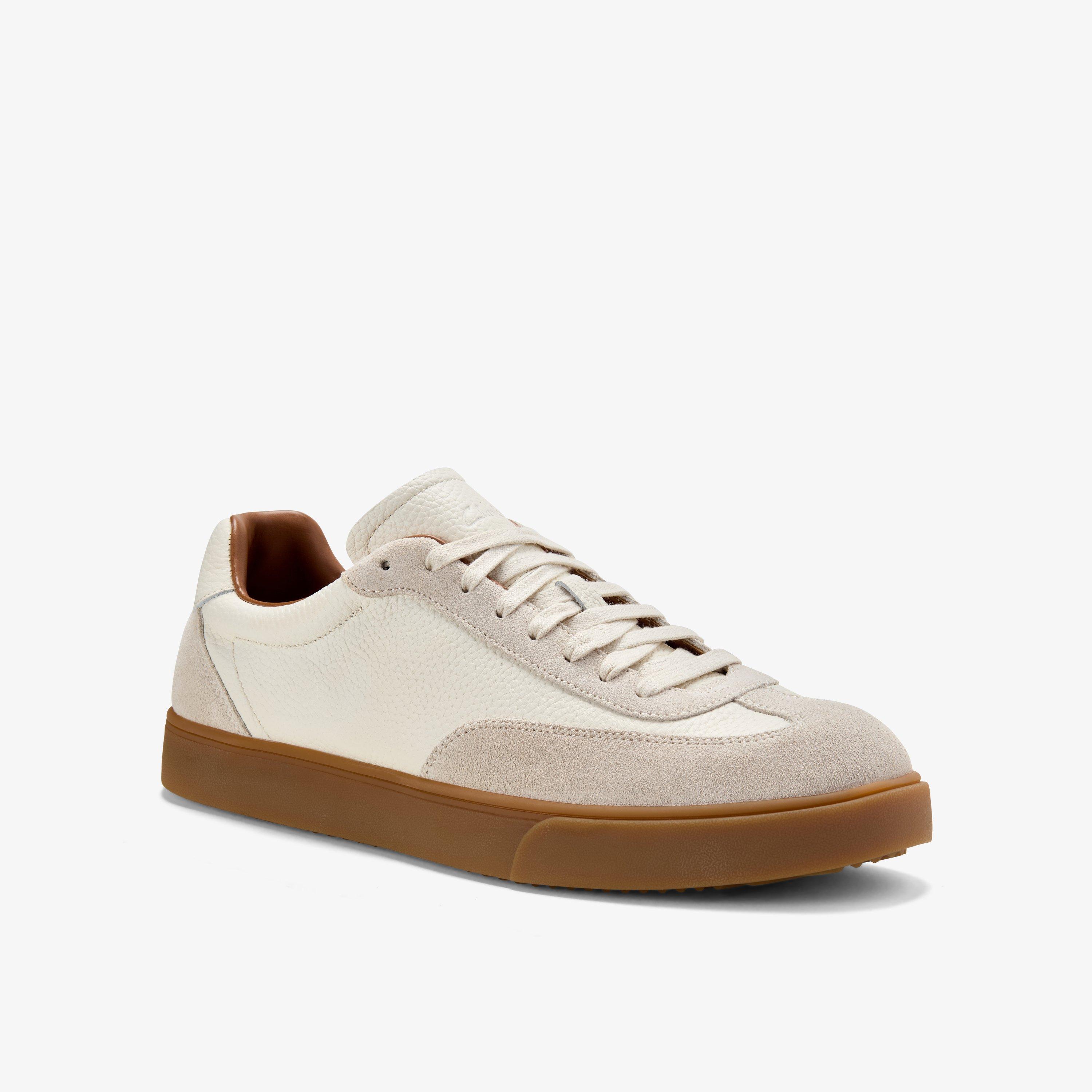 Lydford Tie Off White Leather Trainers Lace Up, view 5 of 6