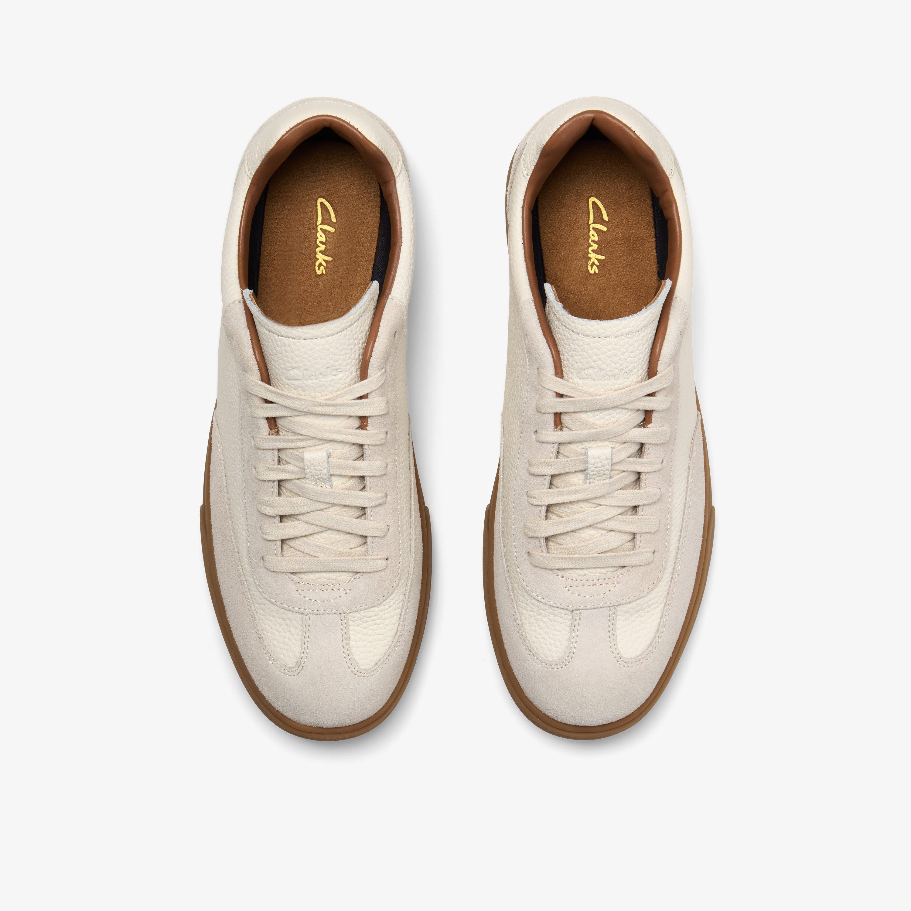 Lydford Tie Off White Leather Trainers Lace Up, view 6 of 6