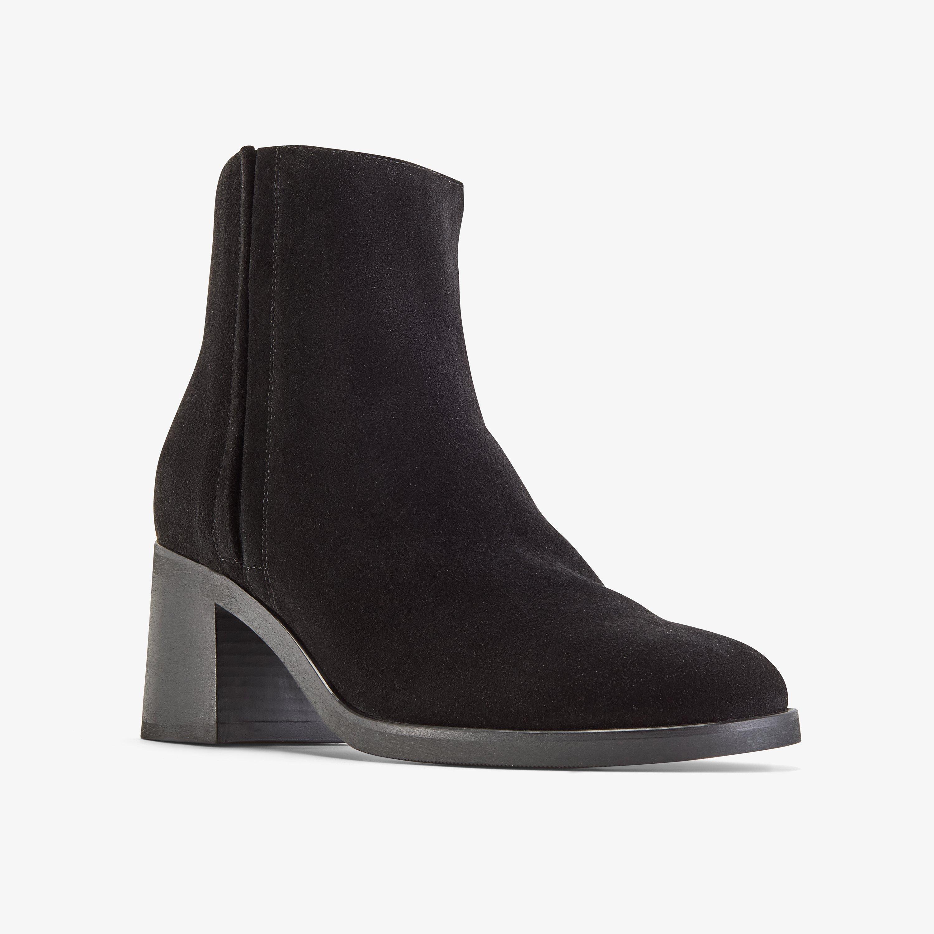 Bravik Zip Black Suede Ankle Boots, view 4 of 6
