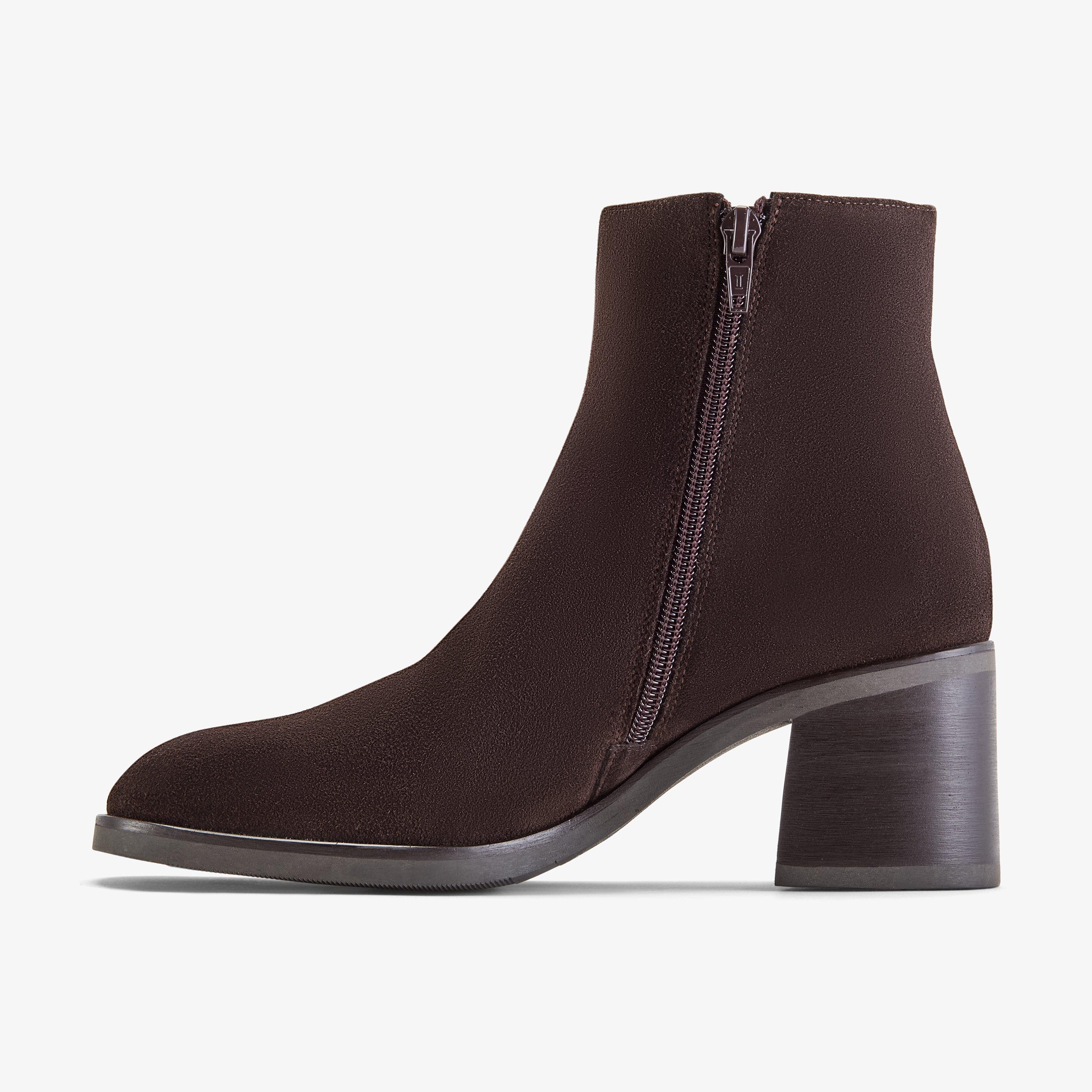Bravik Zip Dark Brown Suede Ankle Boots, view 2 of 6