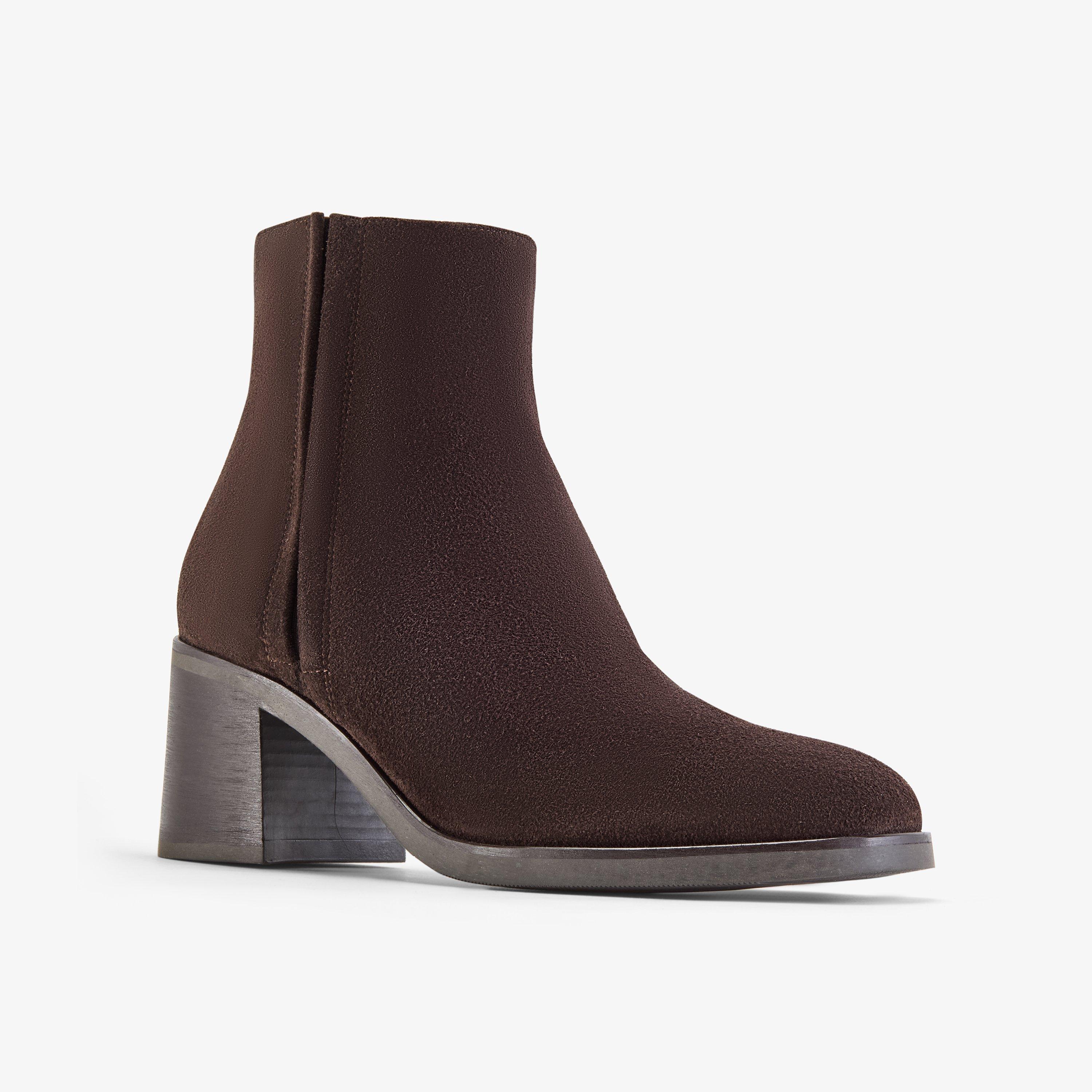 Bravik Zip Dark Brown Suede Ankle Boots, view 4 of 6