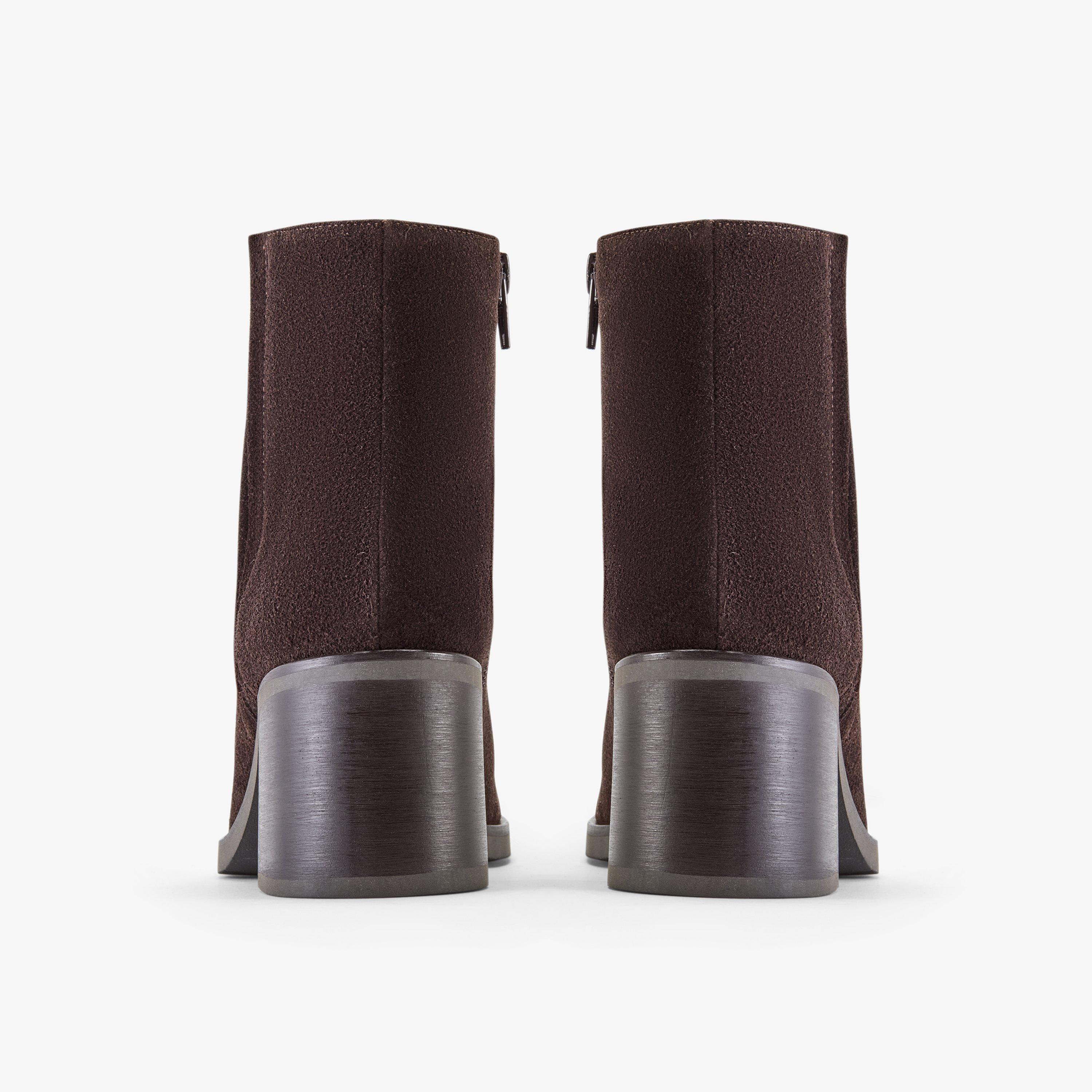 Bravik Zip Dark Brown Suede Ankle Boots, view 5 of 6