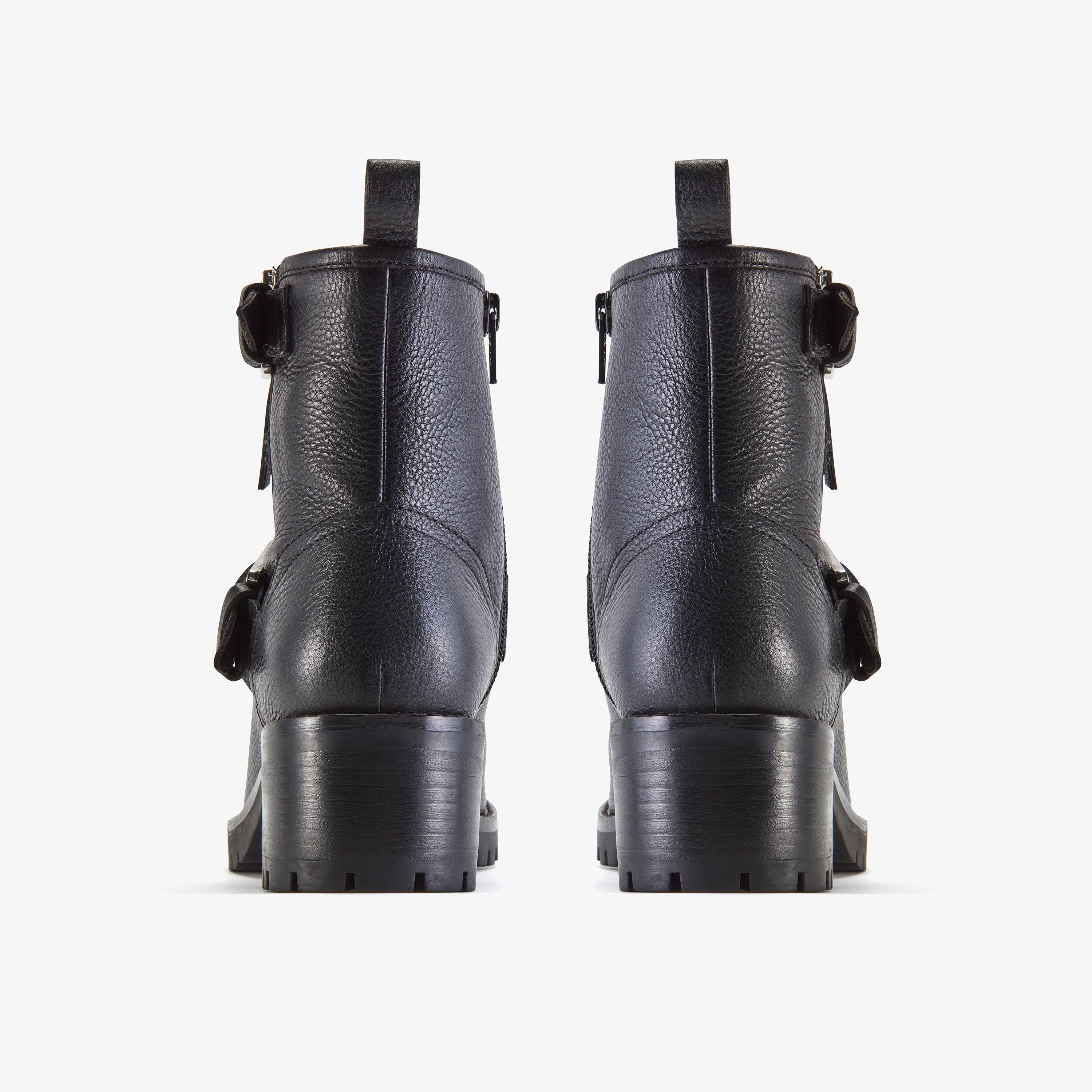 Balerno Bay Black Leather Ankle Boots, view 5 of 6