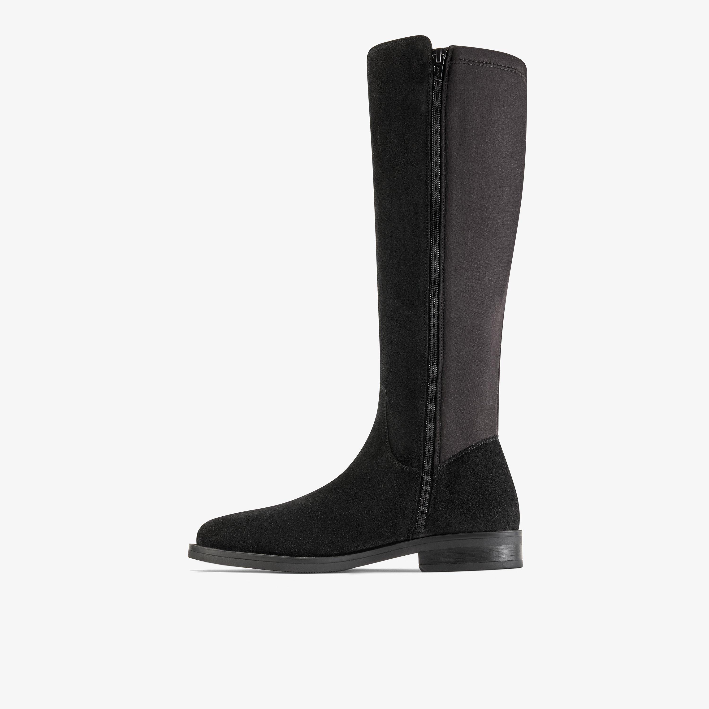 Caddy Stretch Black Suede Knee High Boots, view 2 of 6