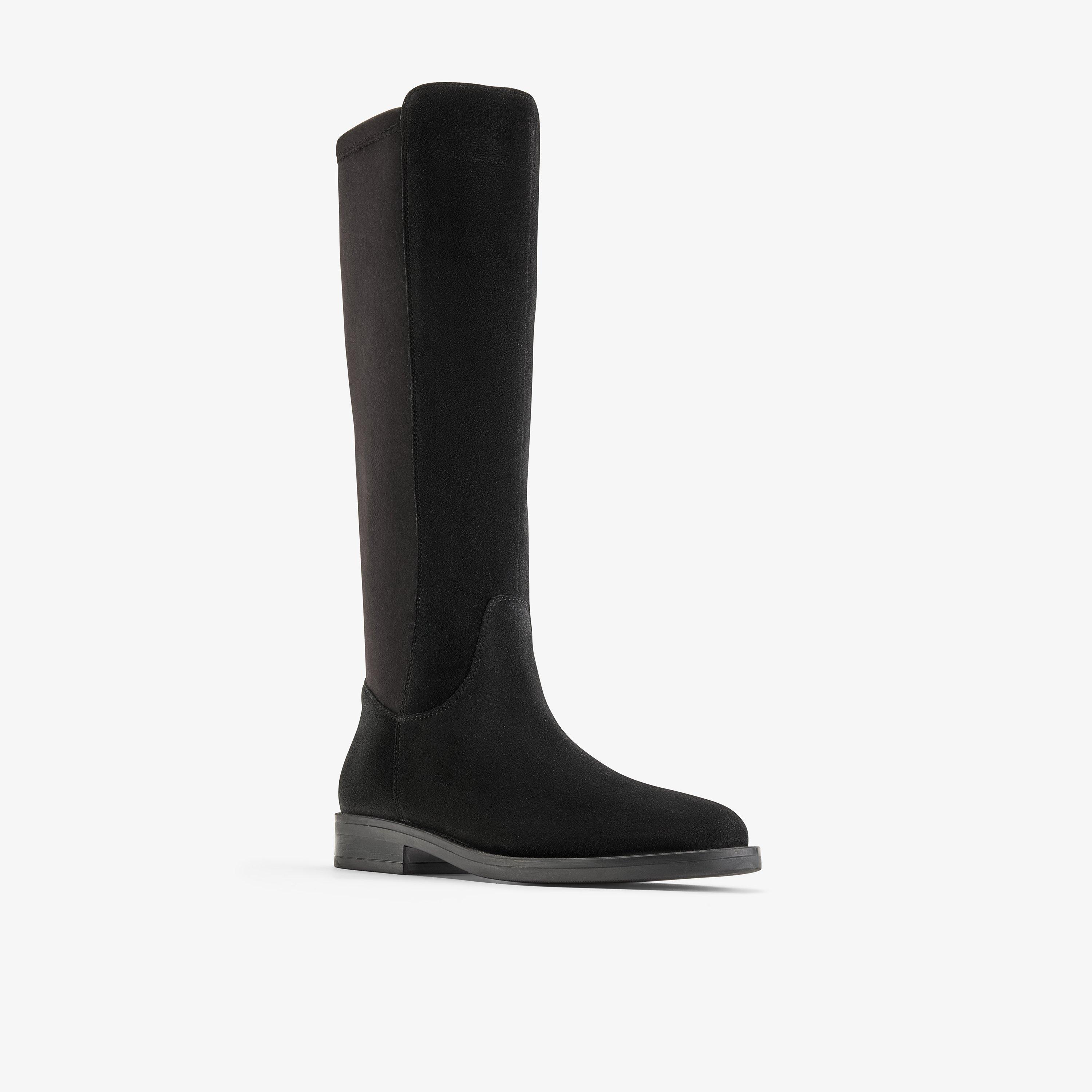 Caddy Stretch Black Suede Knee High Boots, view 4 of 6