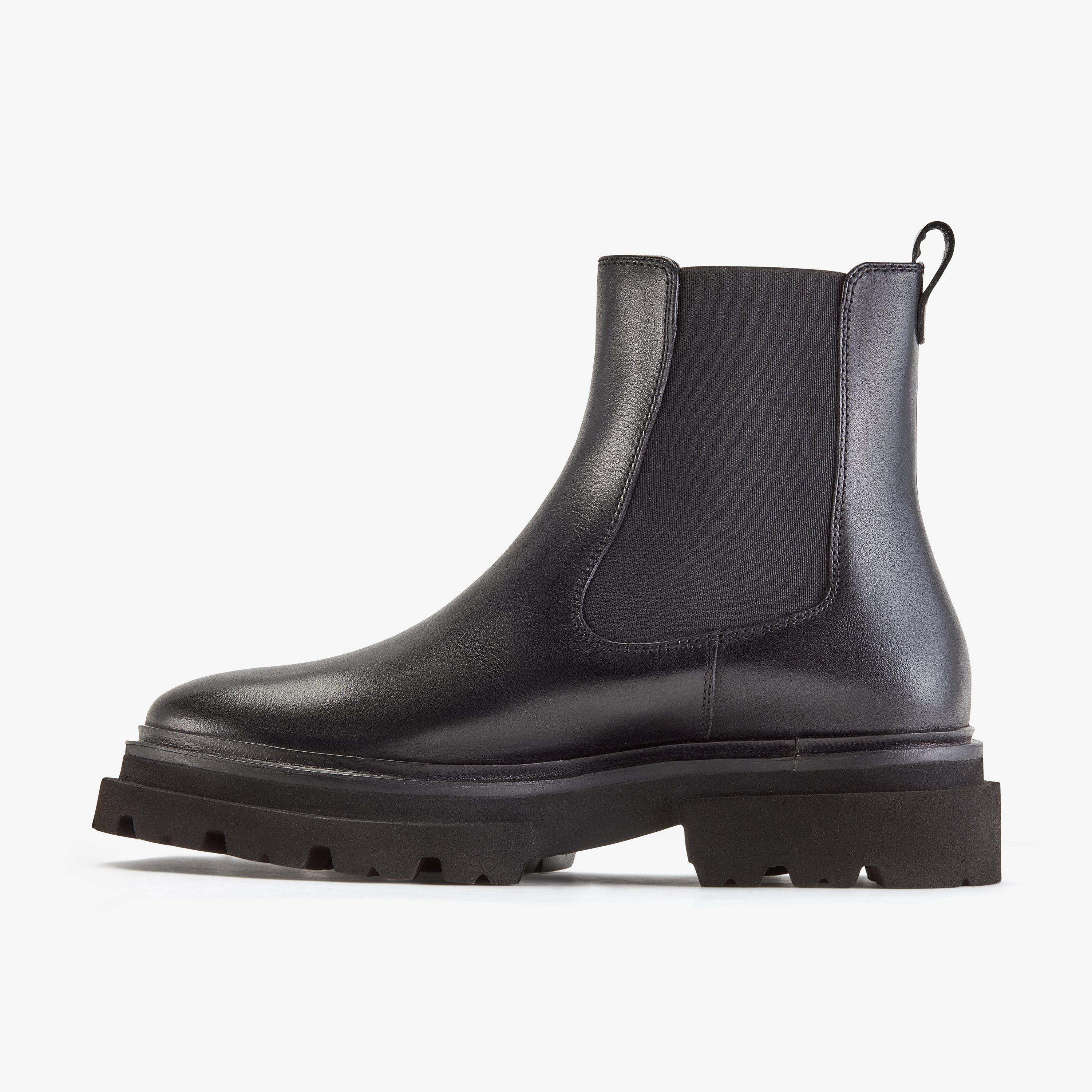 Lidari Top Black Hi Shine Leather Ankle Boots Chelsea Boots, view 2 of 6