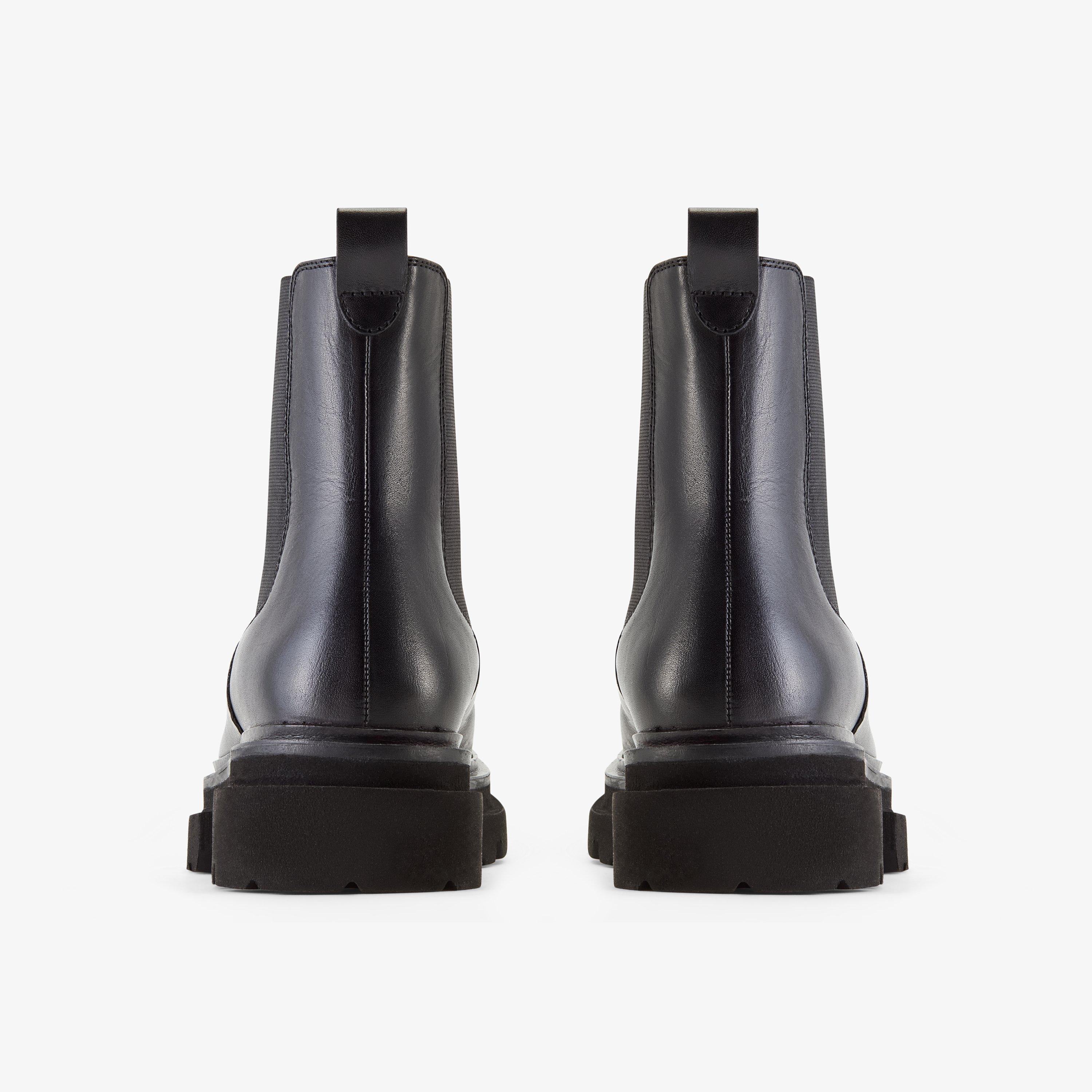 Lidari Top Black Hi Shine Leather Ankle Boots Chelsea Boots, view 5 of 6