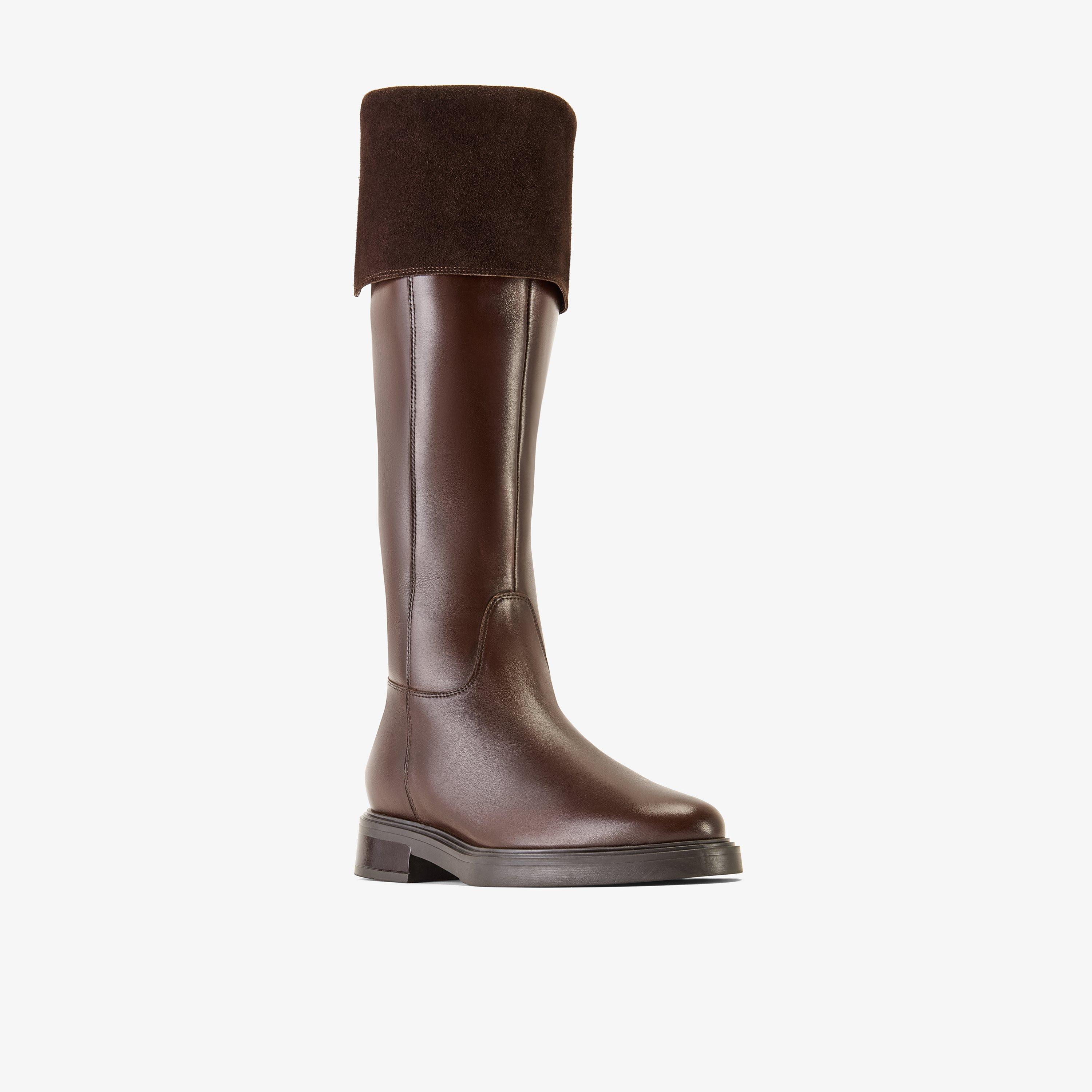 Kirelle Cuff Brown Leather Knee High Boots, view 4 of 6