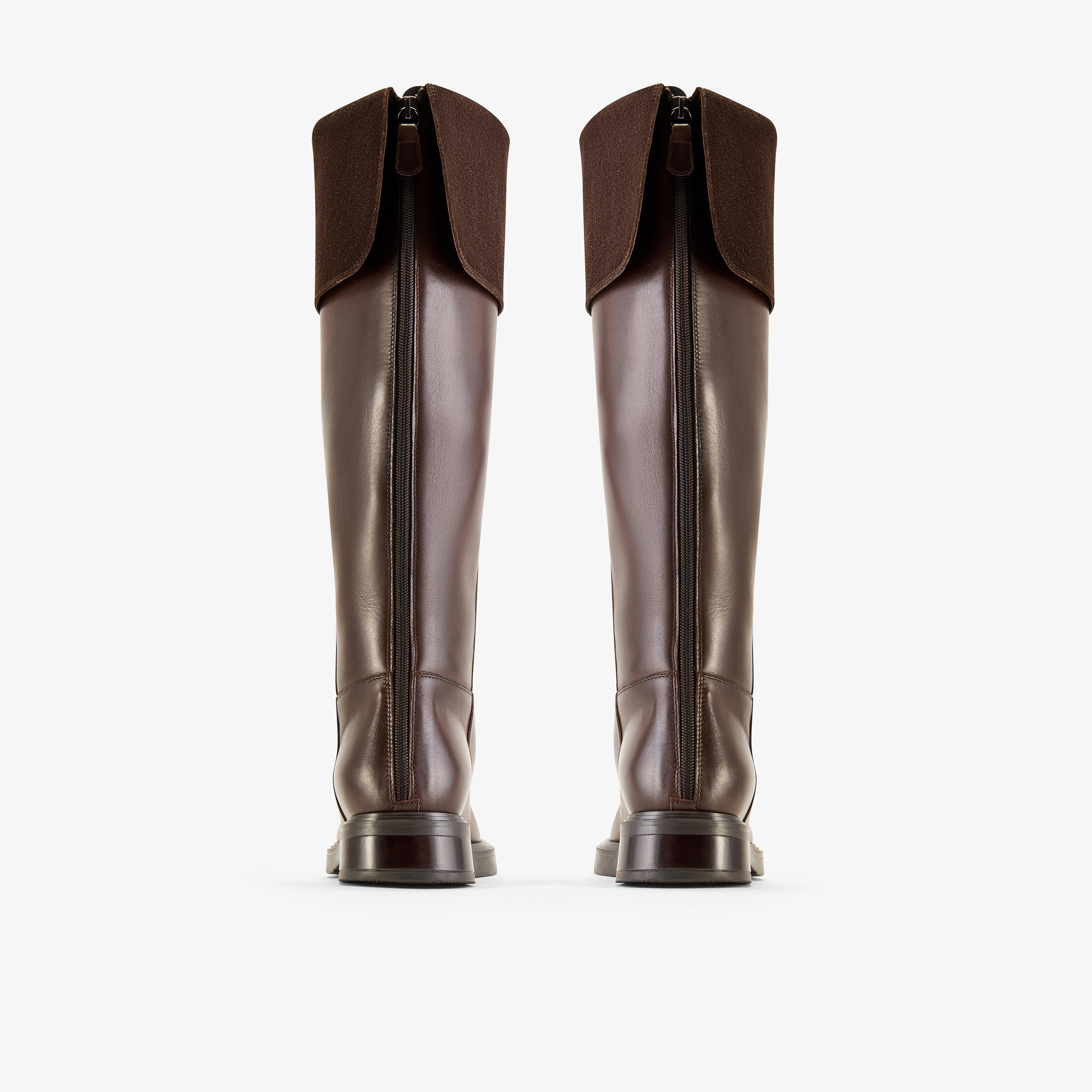 Kirelle Cuff Brown Leather Knee High Boots, view 5 of 6