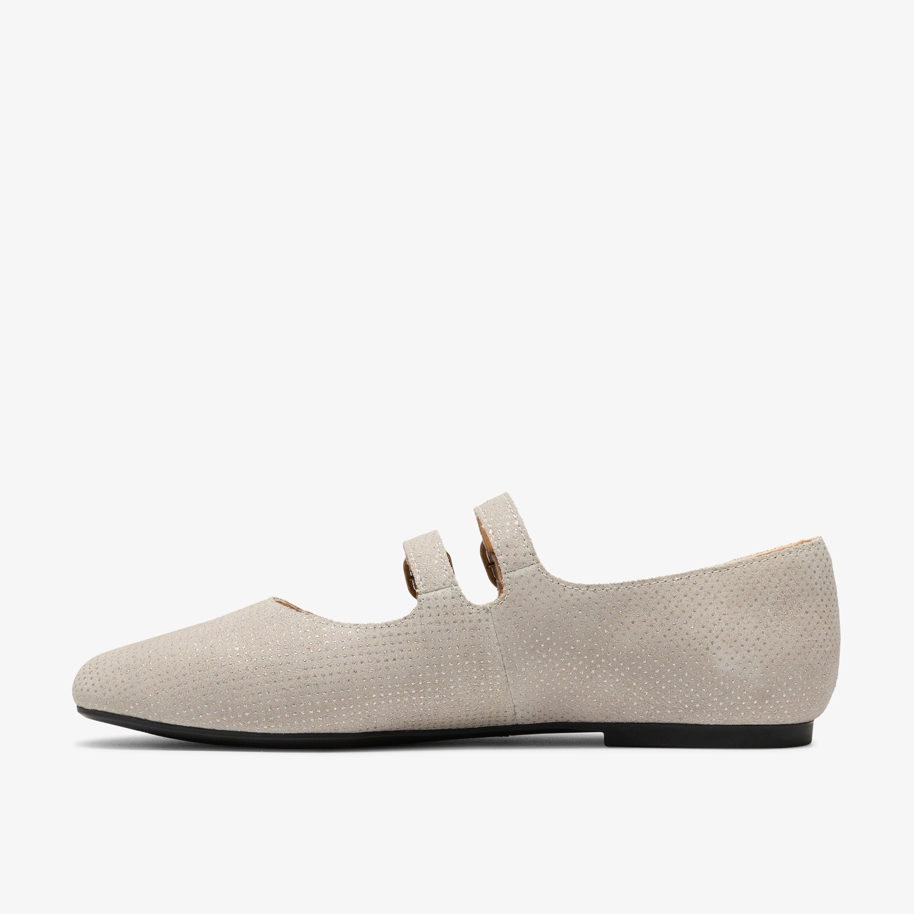 Kicho Strap Grey Interest Mary Jane Ballet Pumps, view 2 of 6