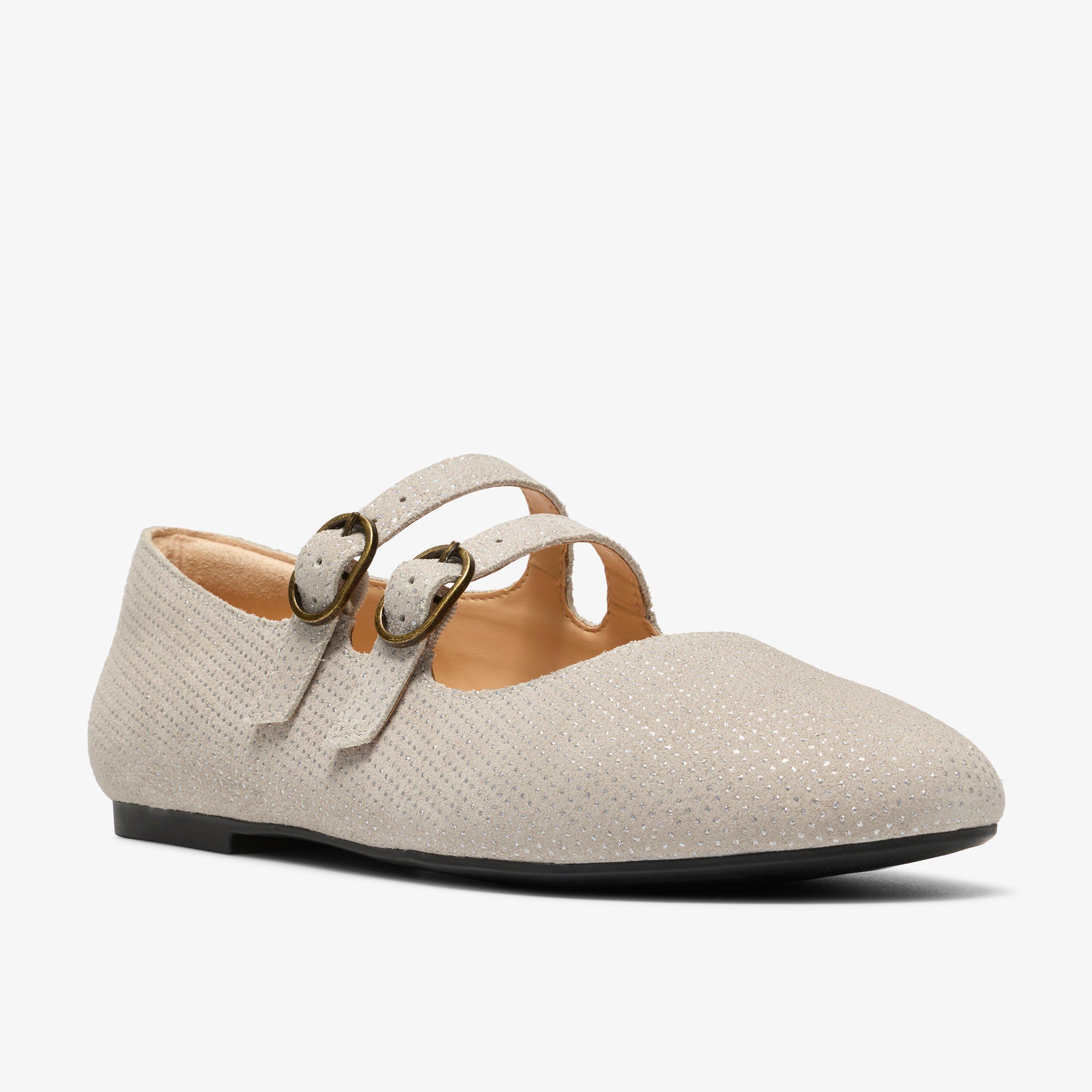 Kicho Strap Grey Interest Mary Jane Ballet Pumps, view 4 of 6