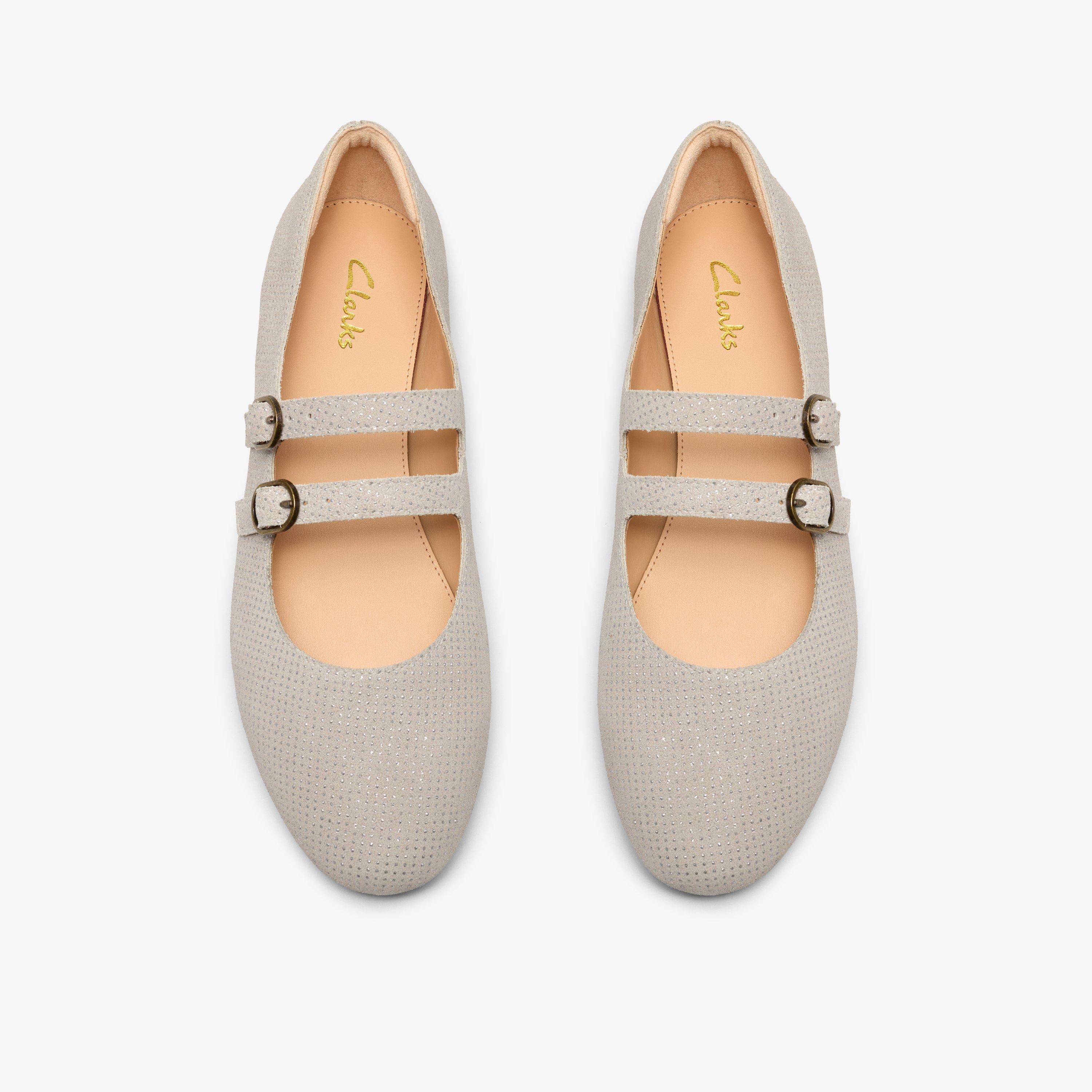 Kicho Strap Grey Interest Mary Jane Ballet Pumps, view 6 of 6