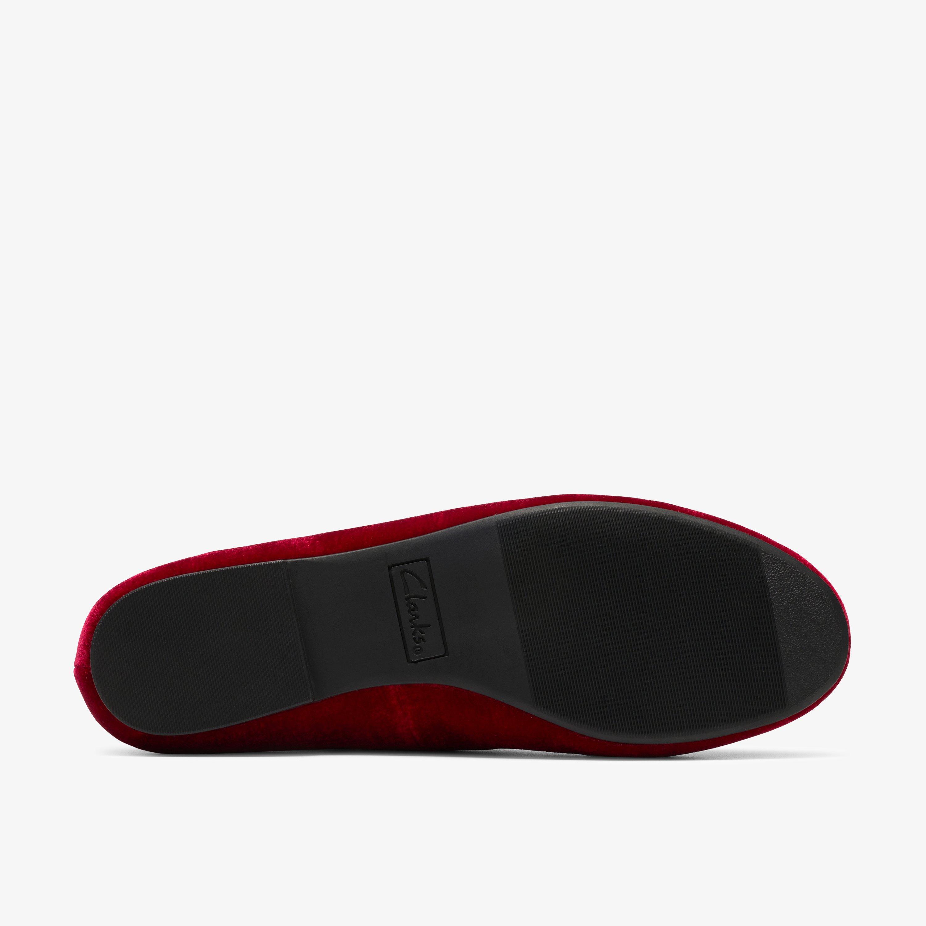 Kicho Strap Red Velvet Mary Jane Ballet Pumps, view 3 of 6