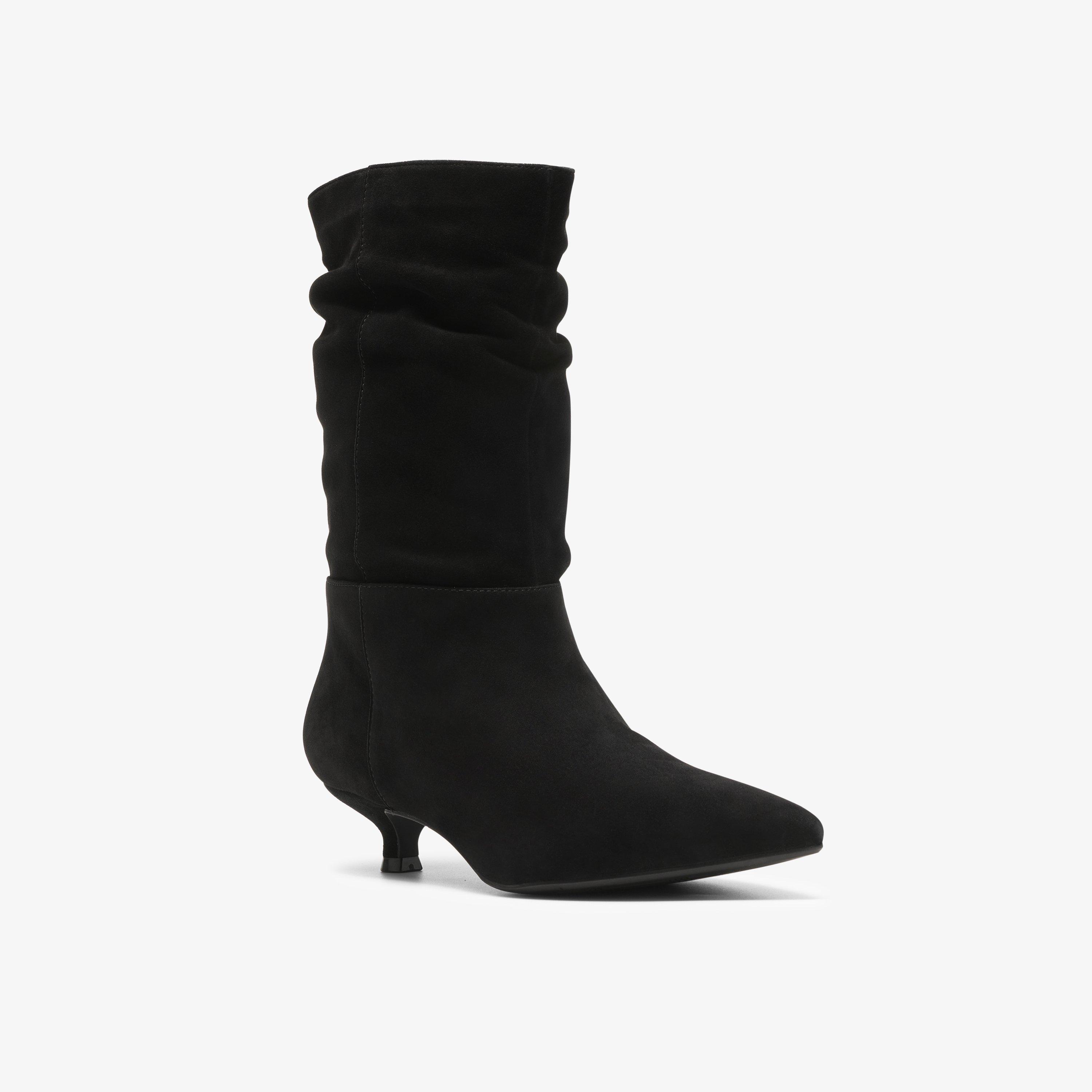 Pisa Slouch Black Suede Ankle Boots, view 4 of 6