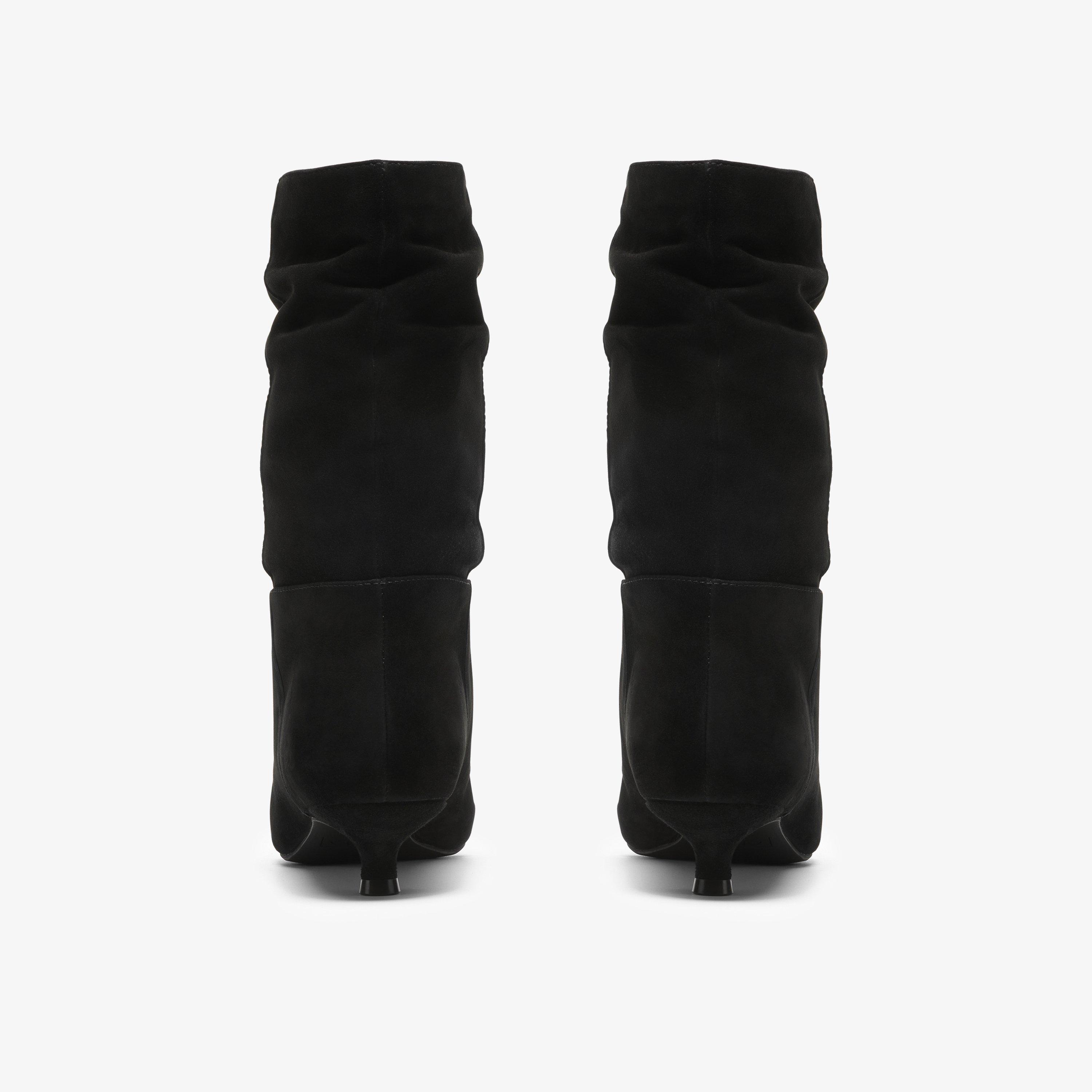 Pisa Slouch Black Suede Ankle Boots, view 5 of 6