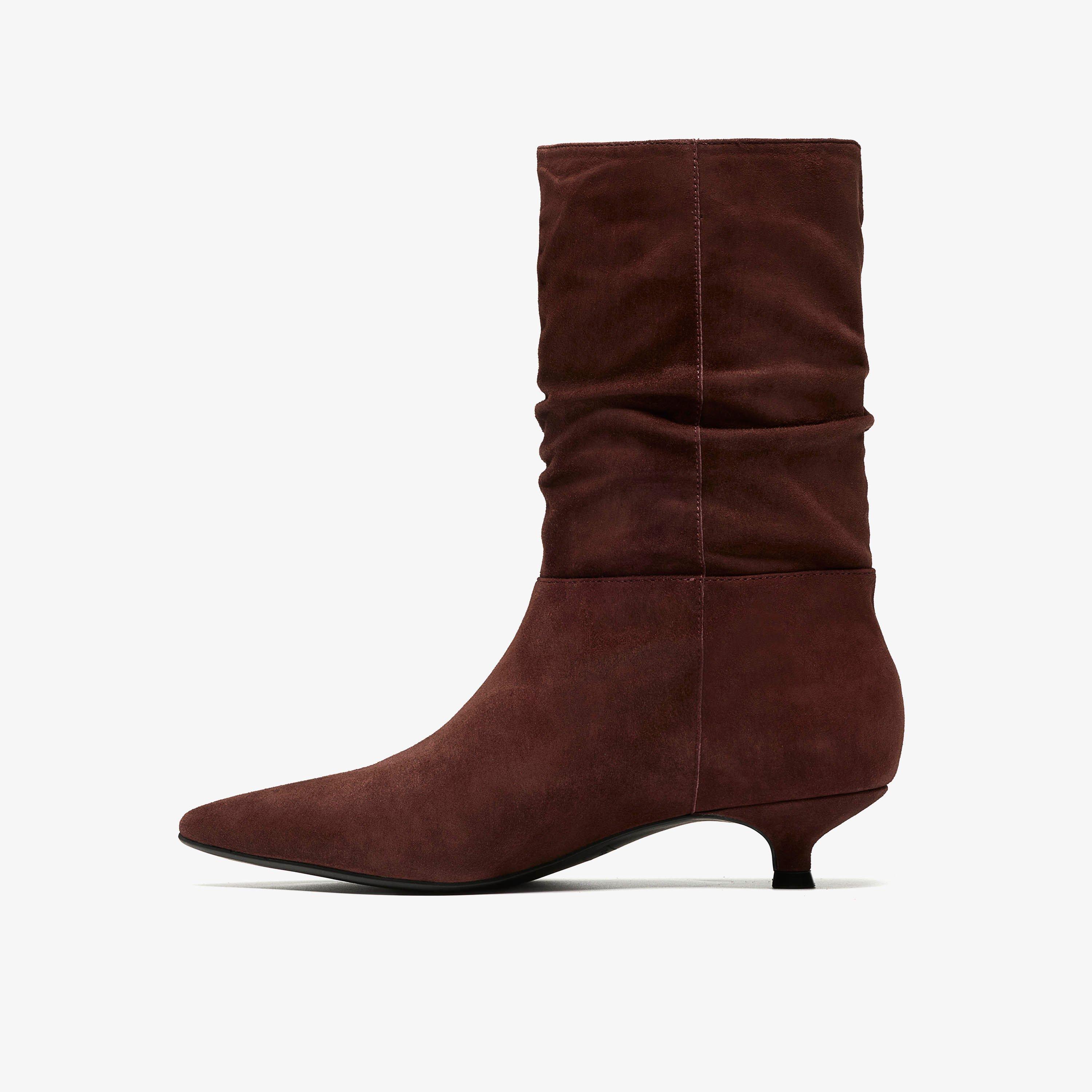 Pisa Slouch Brown Suede Ankle Boots, view 2 of 6