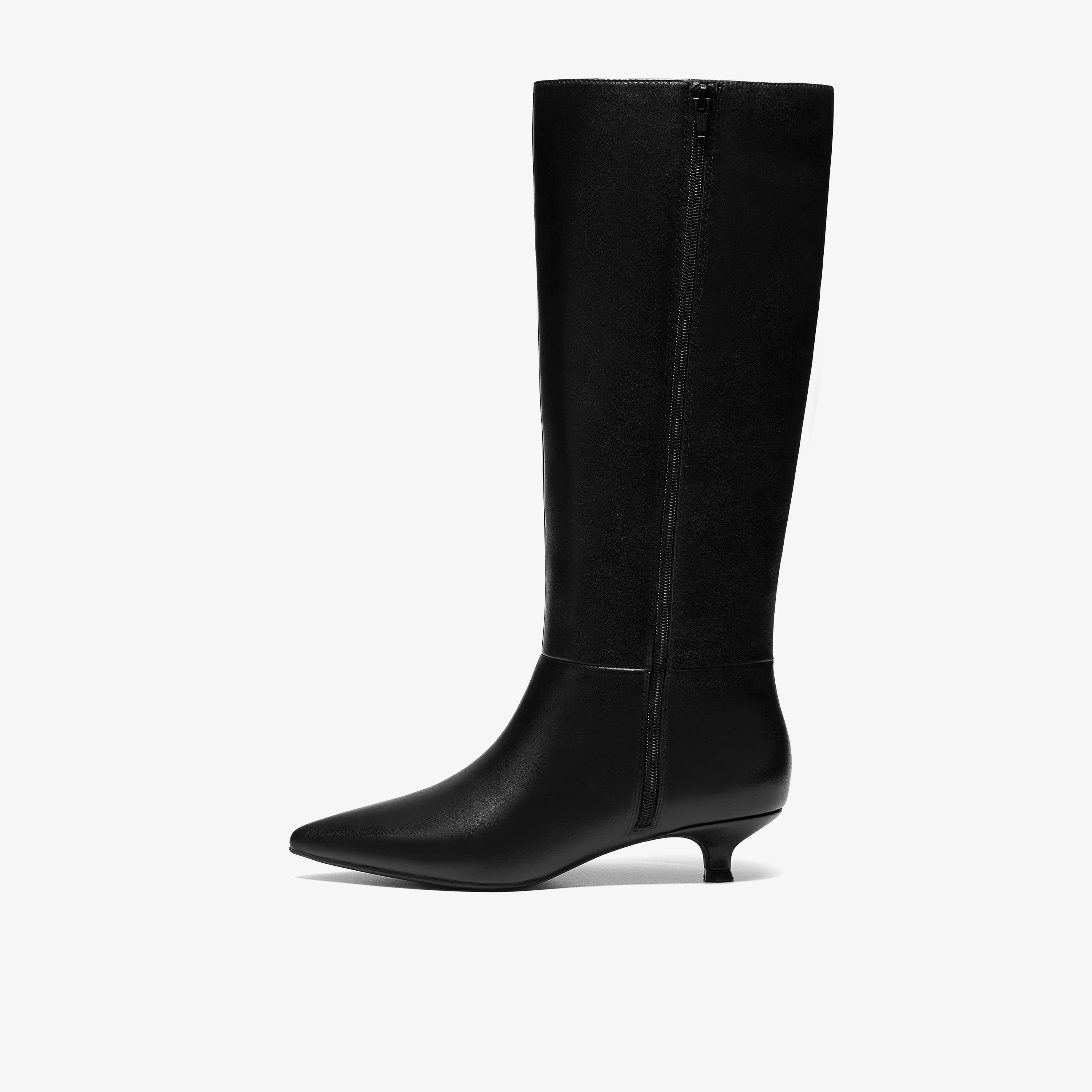 Pisa Hi Black Leather Knee High Boots, view 2 of 6