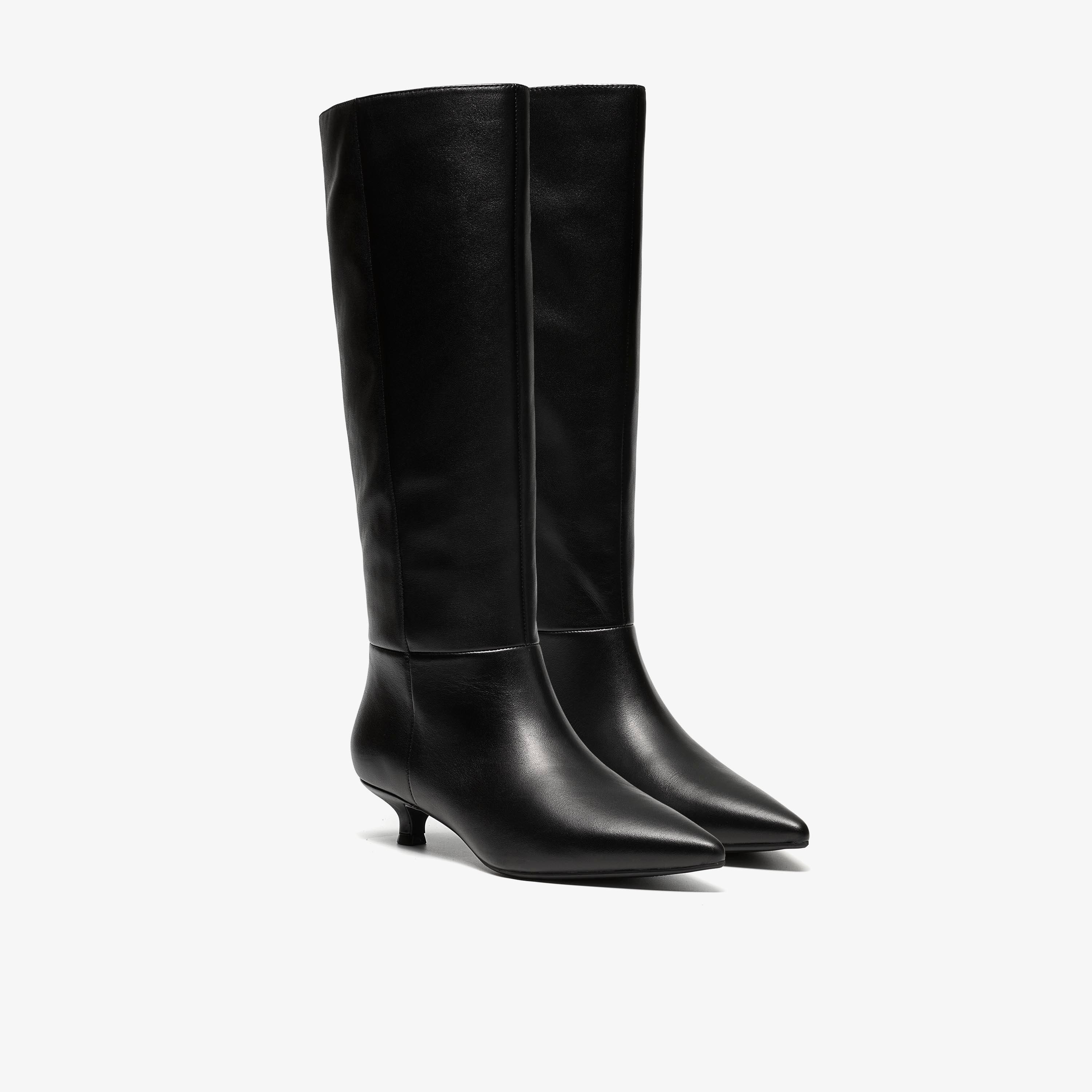 Pisa Hi Black Leather Knee High Boots, view 4 of 6