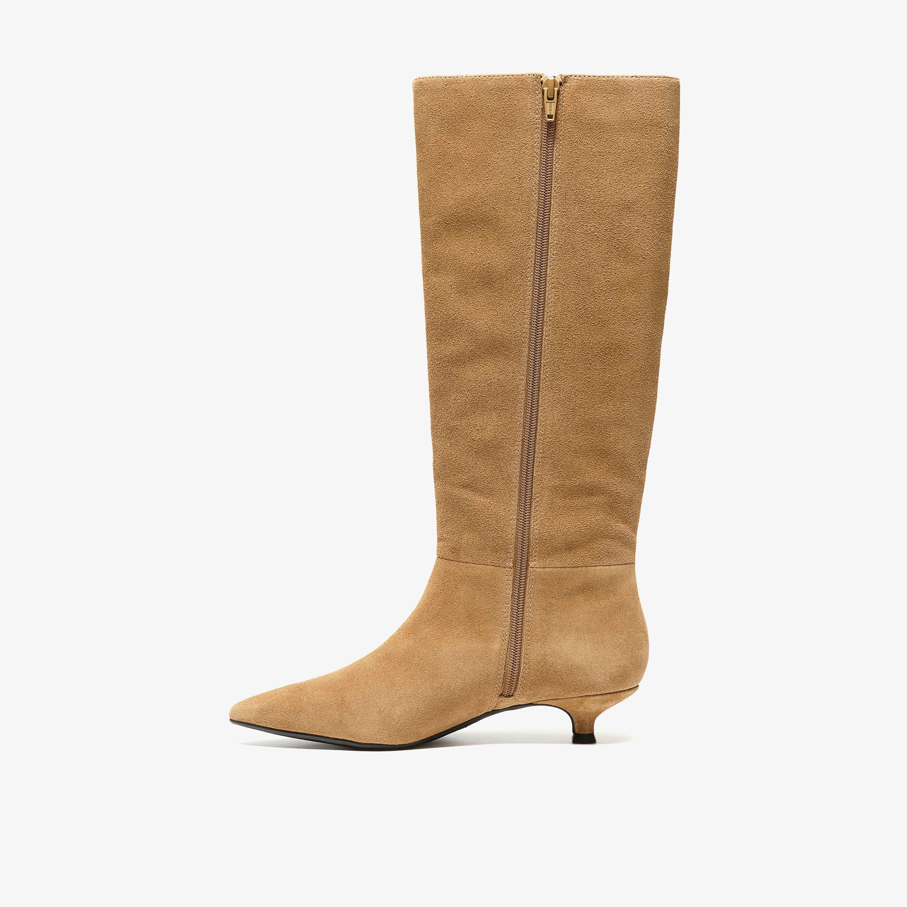 Pisa Hi Tan Suede Kozaki za colano, view 2 of 6