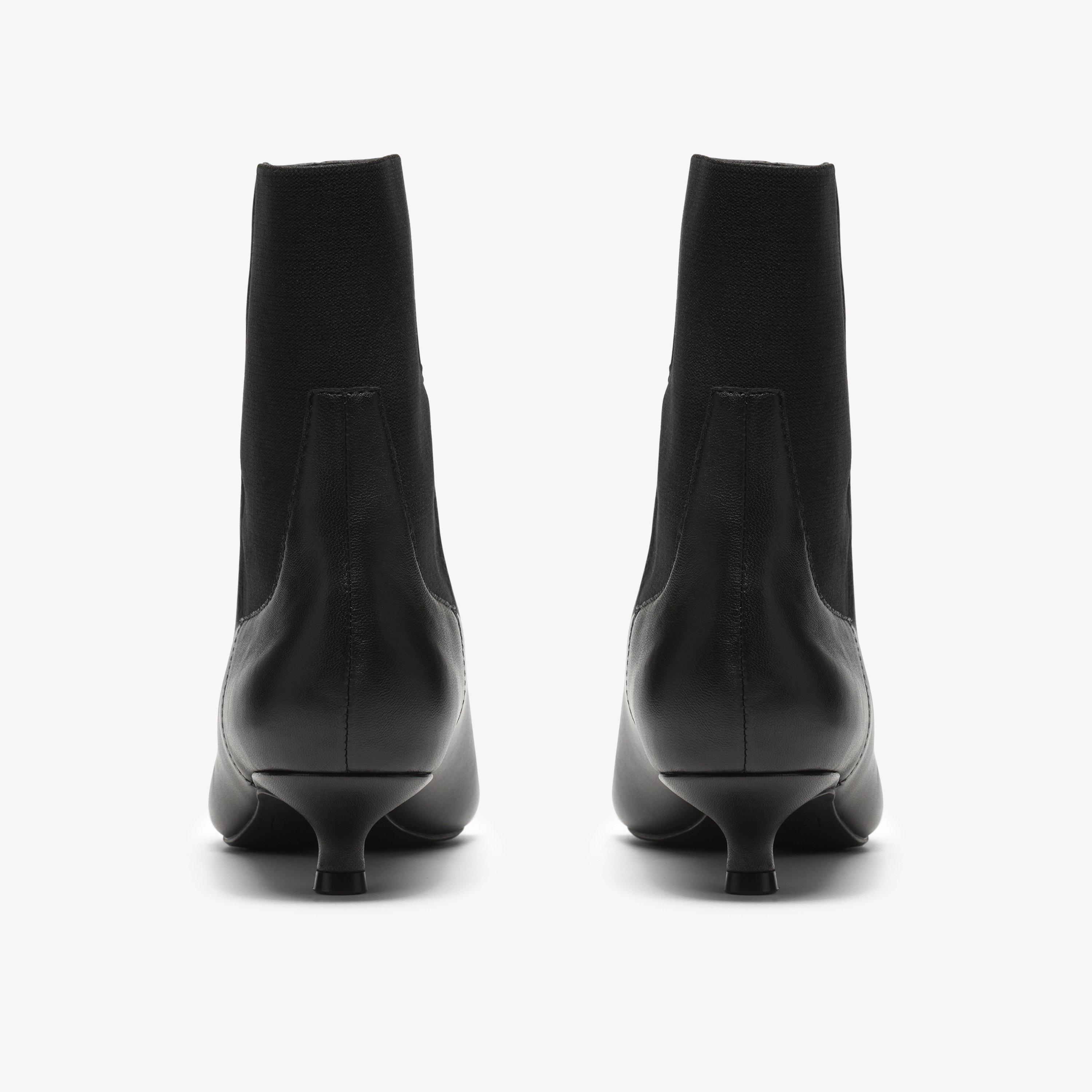 Pisa Top Black Leather Mid Calf Boots, view 5 of 6