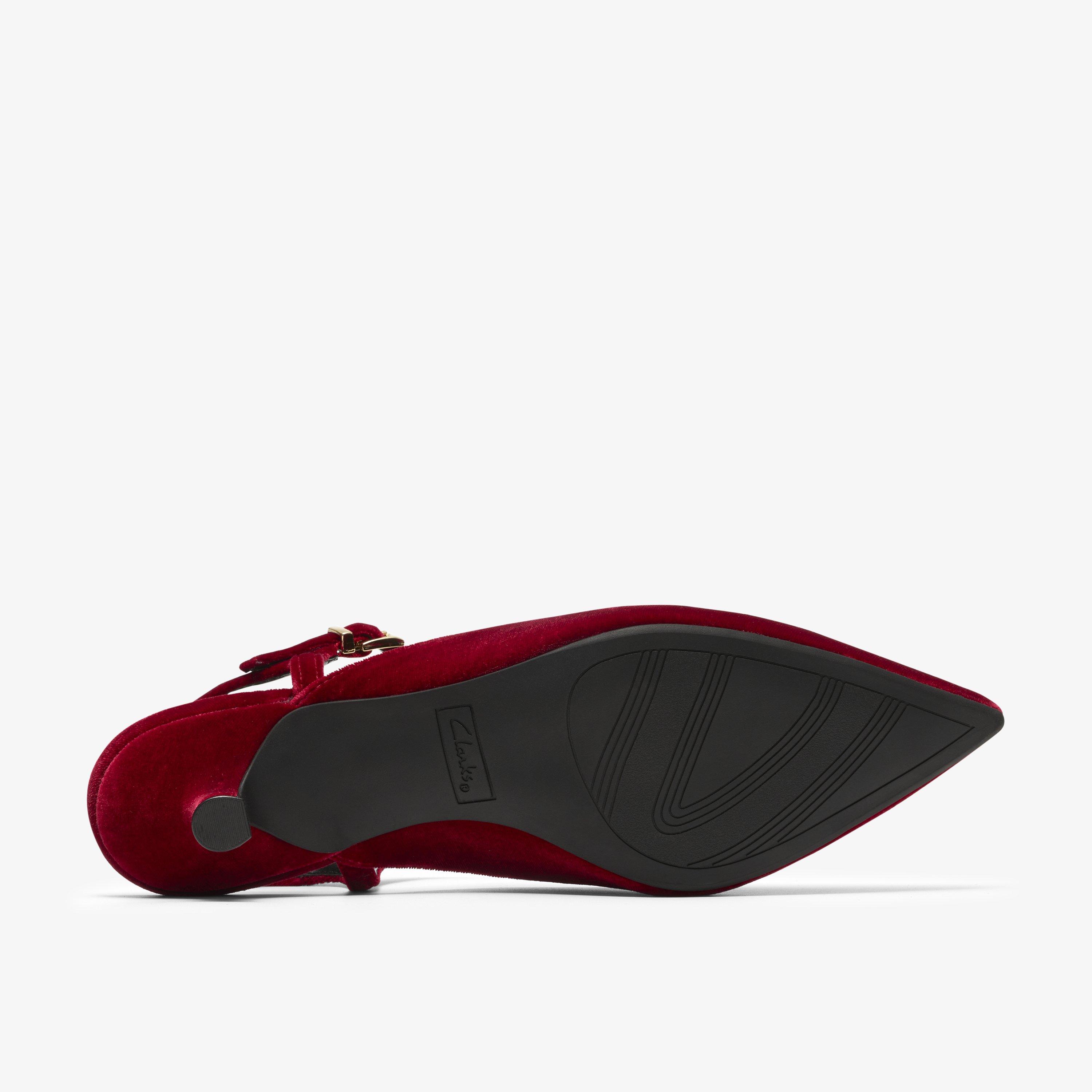 Pisa Strap Red Velvet Sling Back, view 3 of 6