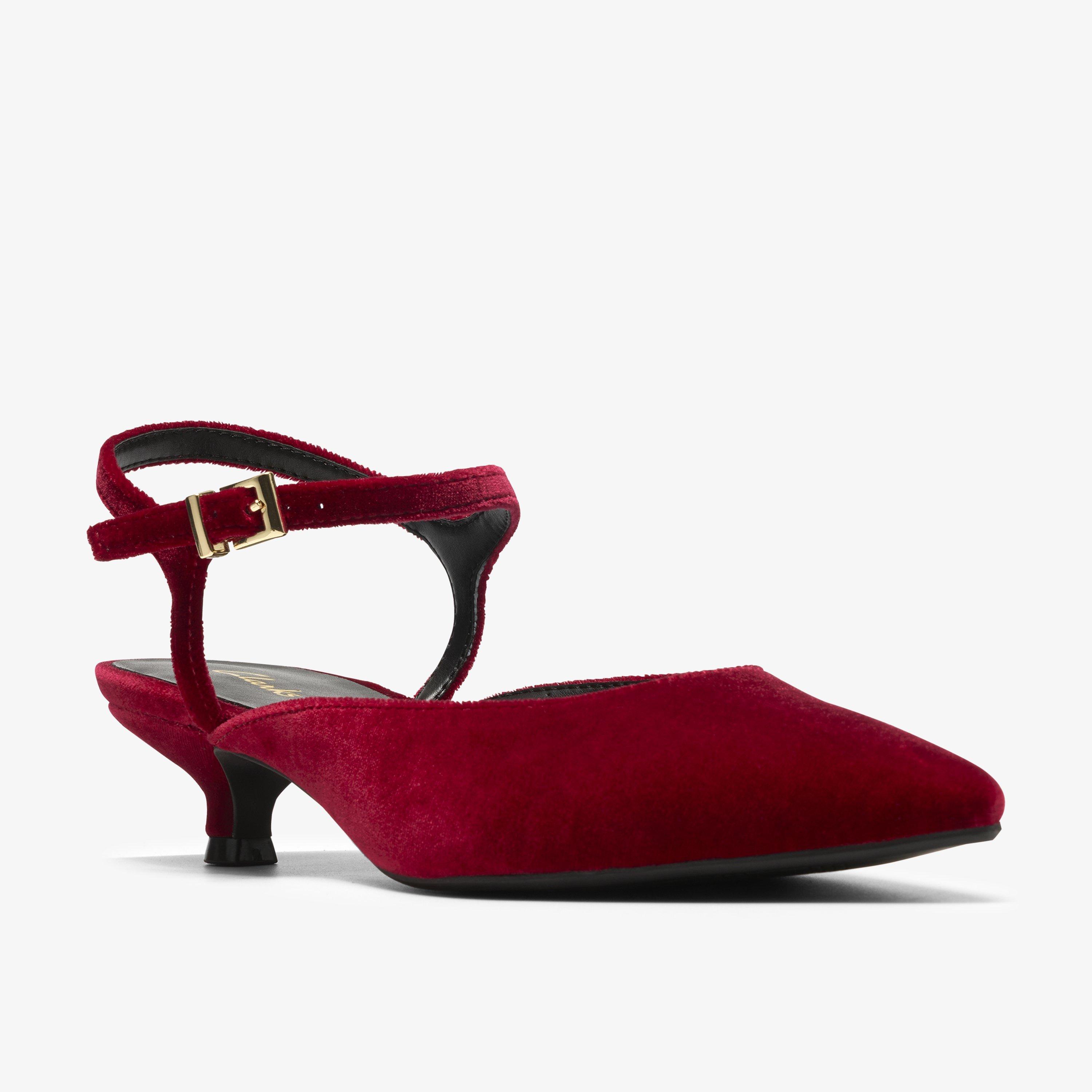 Pisa Strap Red Velvet Sling Back, view 4 of 6