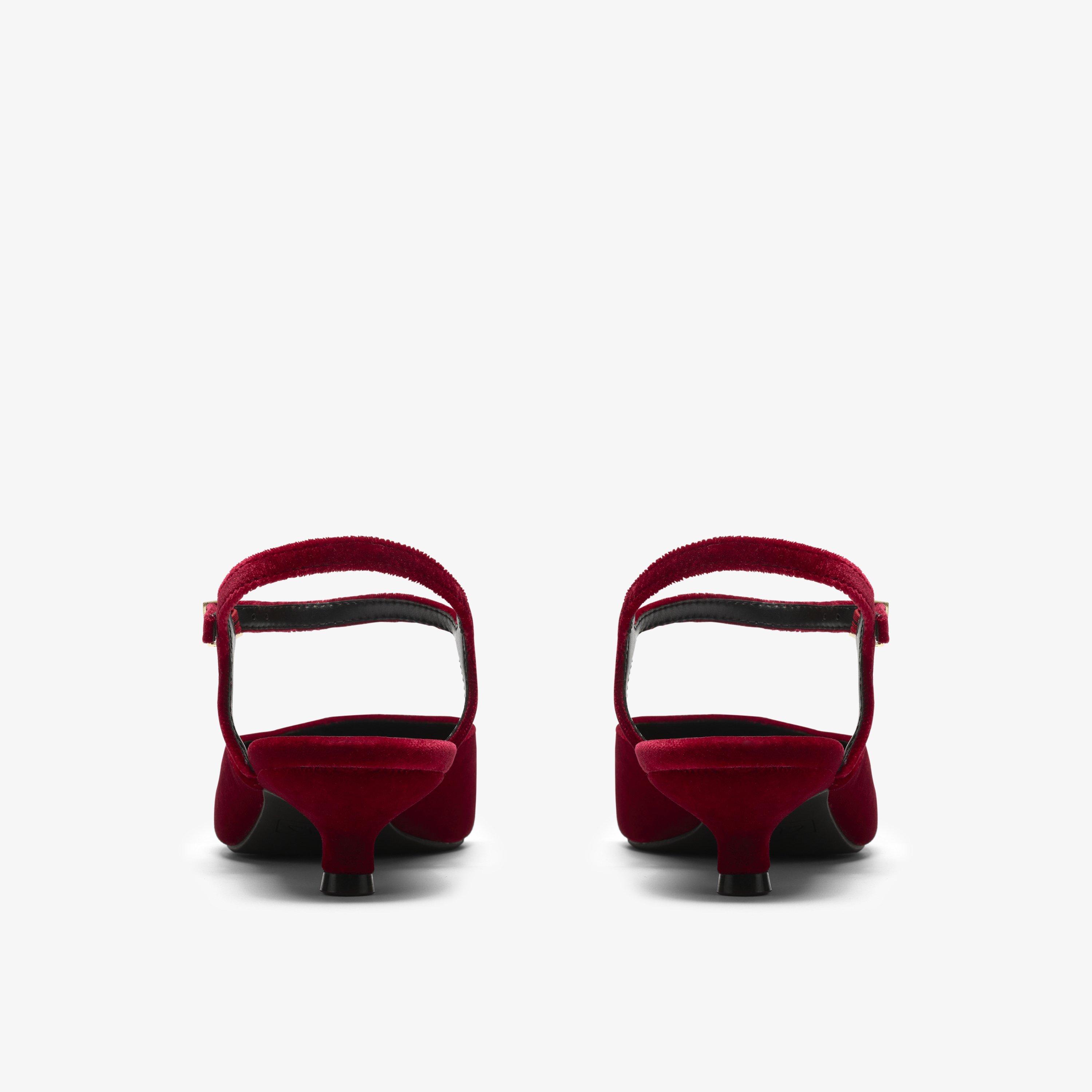 Pisa Strap Red Velvet Sling Back, view 5 of 6