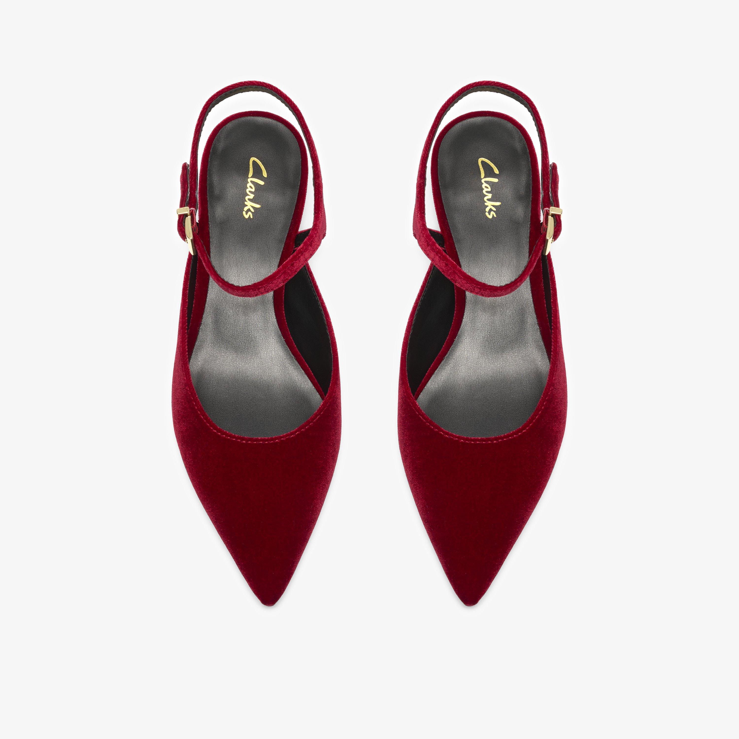 Pisa Strap Red Velvet Sling Back, view 6 of 6