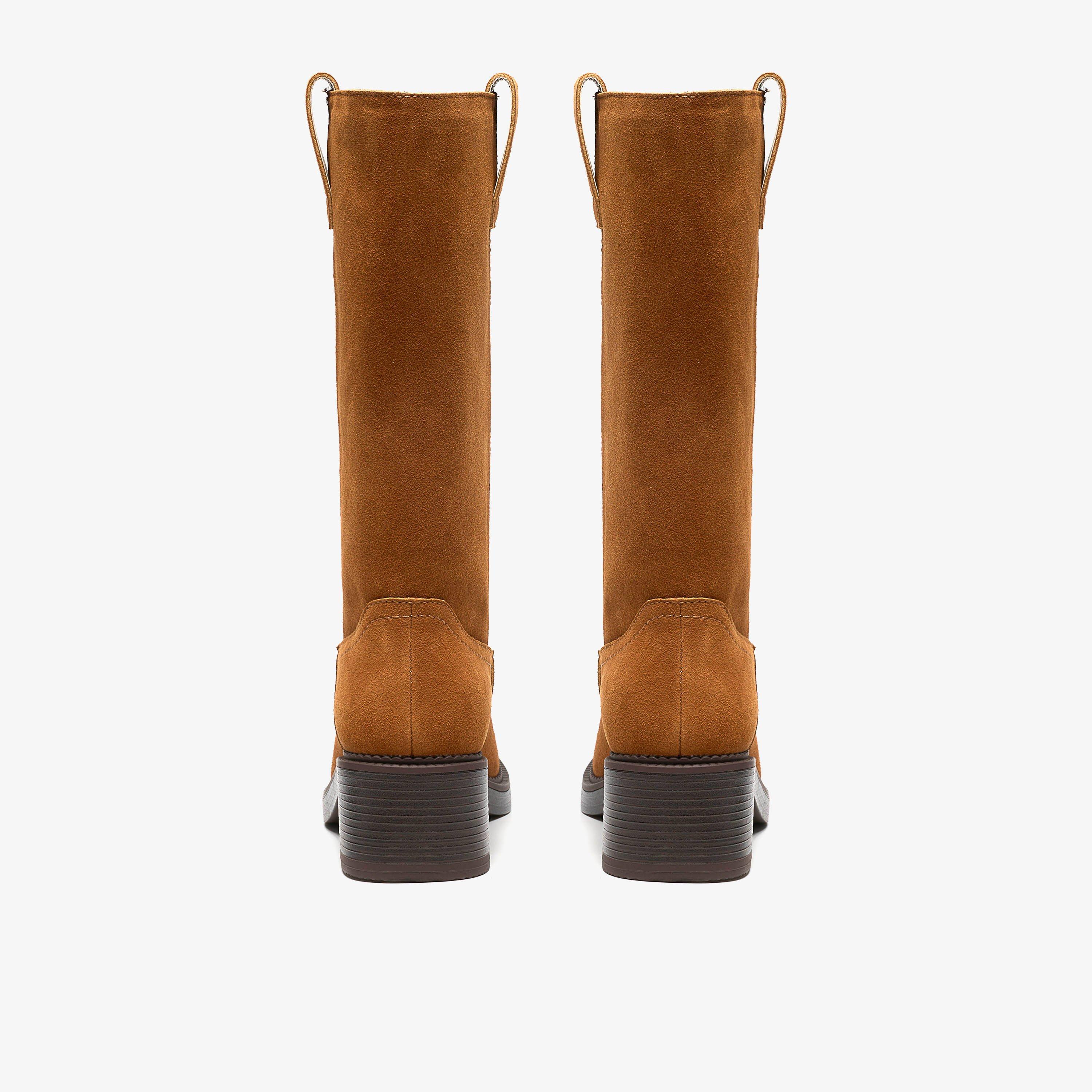 Delfini Ranch Tan Suede Mid Calf Boots, view 5 of 6